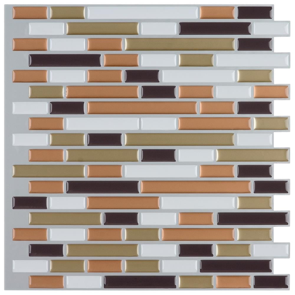 Instant Mosaic Upscale Designs by Ema 16-Pack 12-in x 12-in Glossy Composite Versailles Peel & Stick Tile