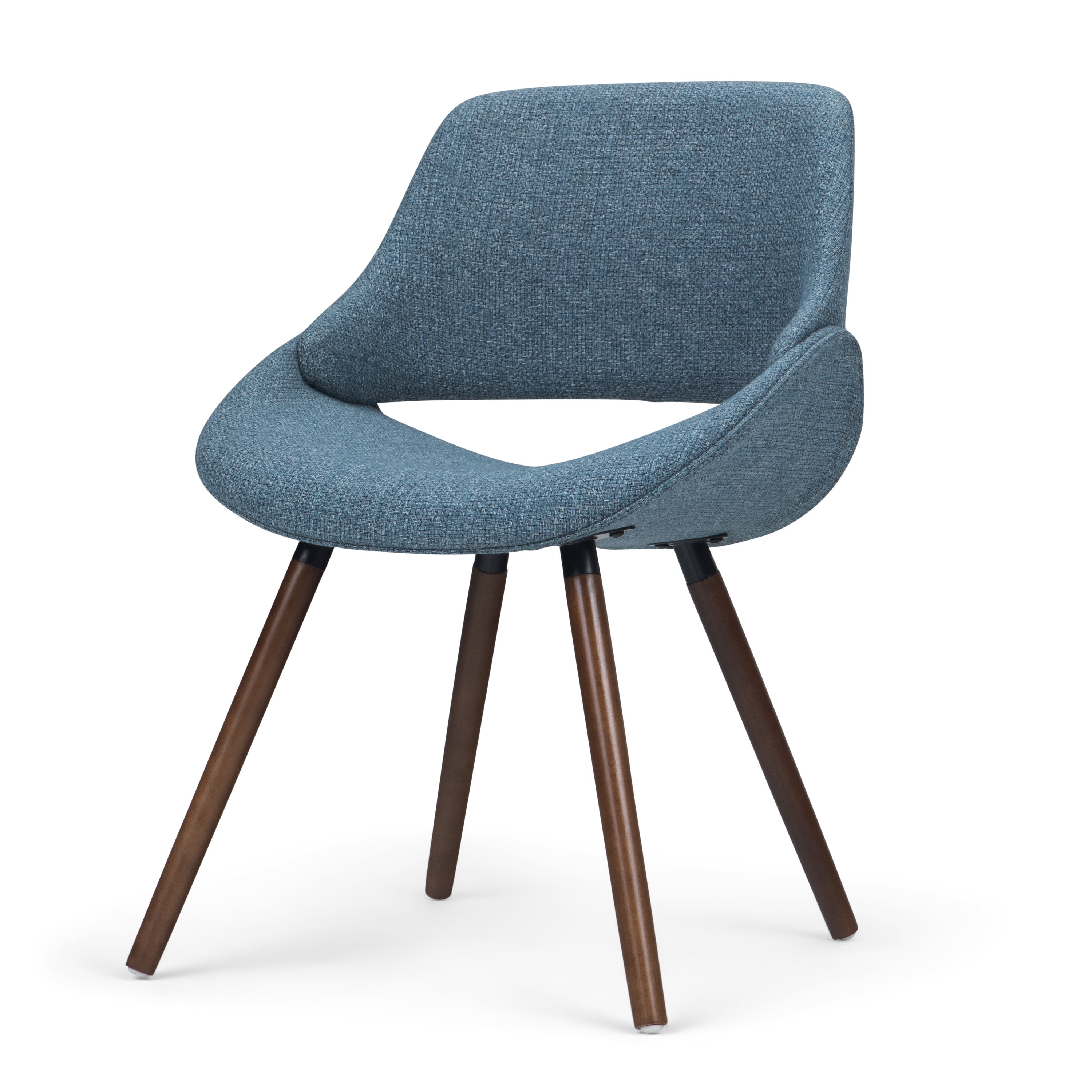 Simpli Home AXCMALN-DBU Malden Rustic Polyester Upholstered Dining Side Chair (Wood Frame)