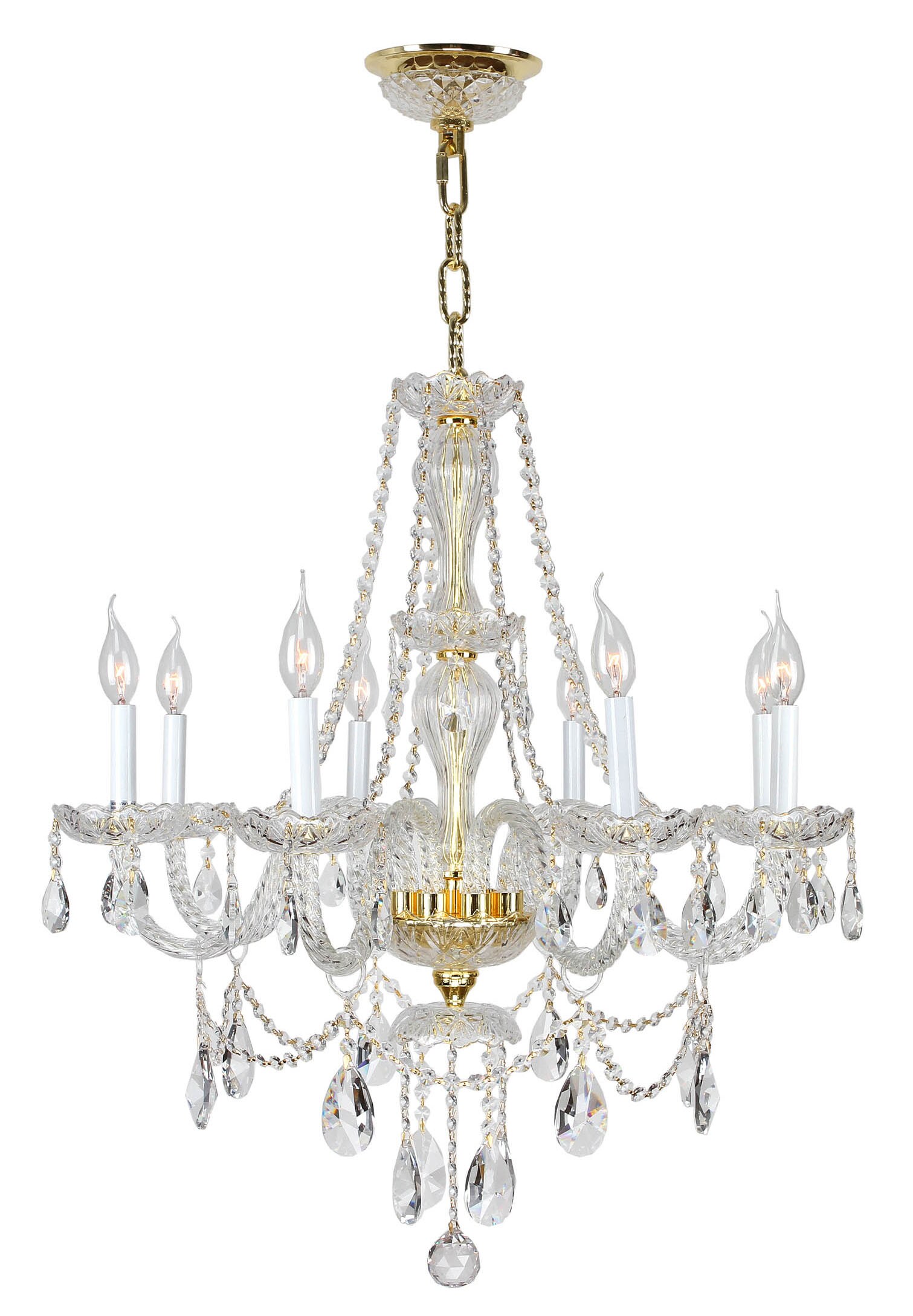 Crystorama Traditional Crystal 5-Light Polished Brass Traditional