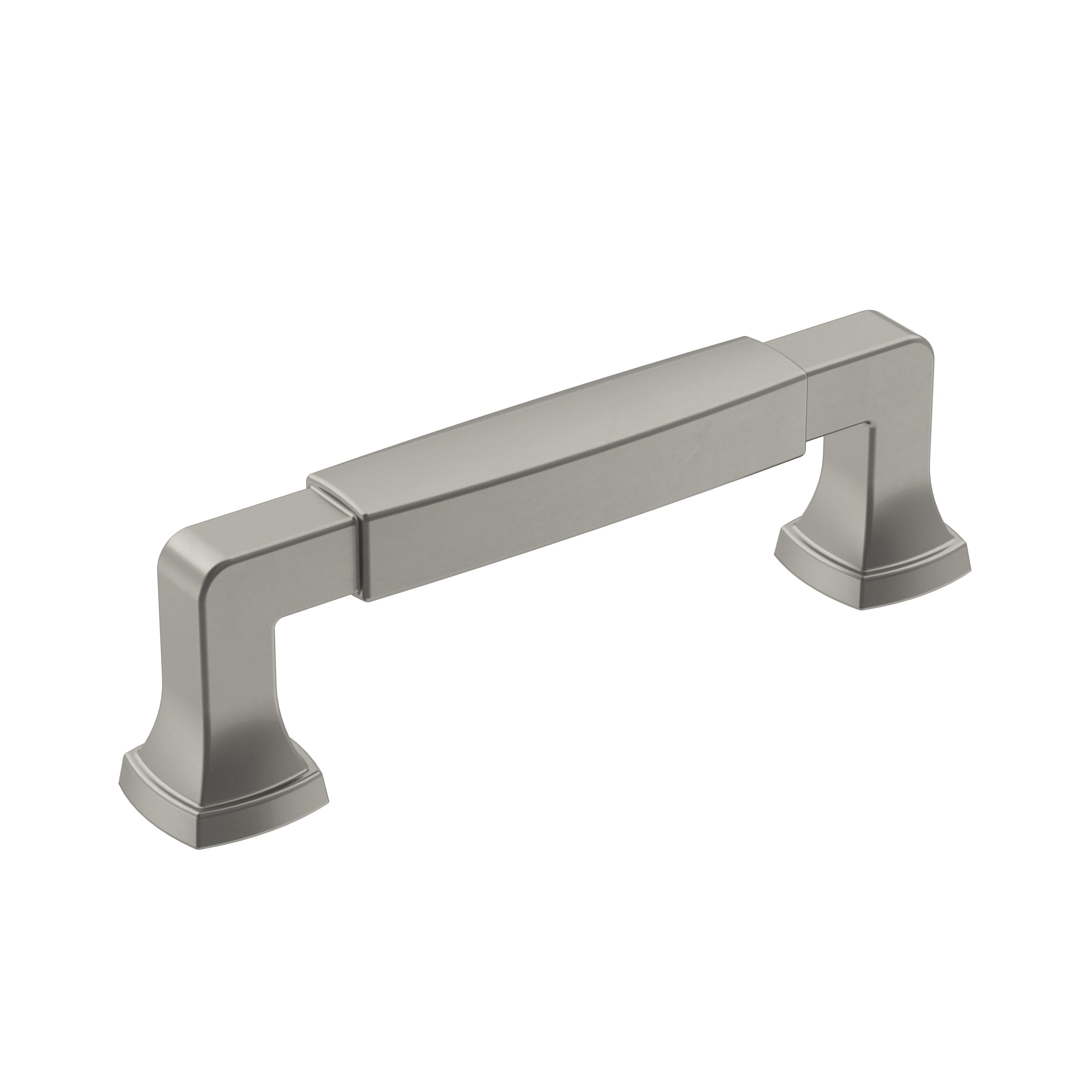 Amerock BP36887G10 Stature 3-3/4-in , 96mm Center to Center Satin Nickel Rectangular Bar