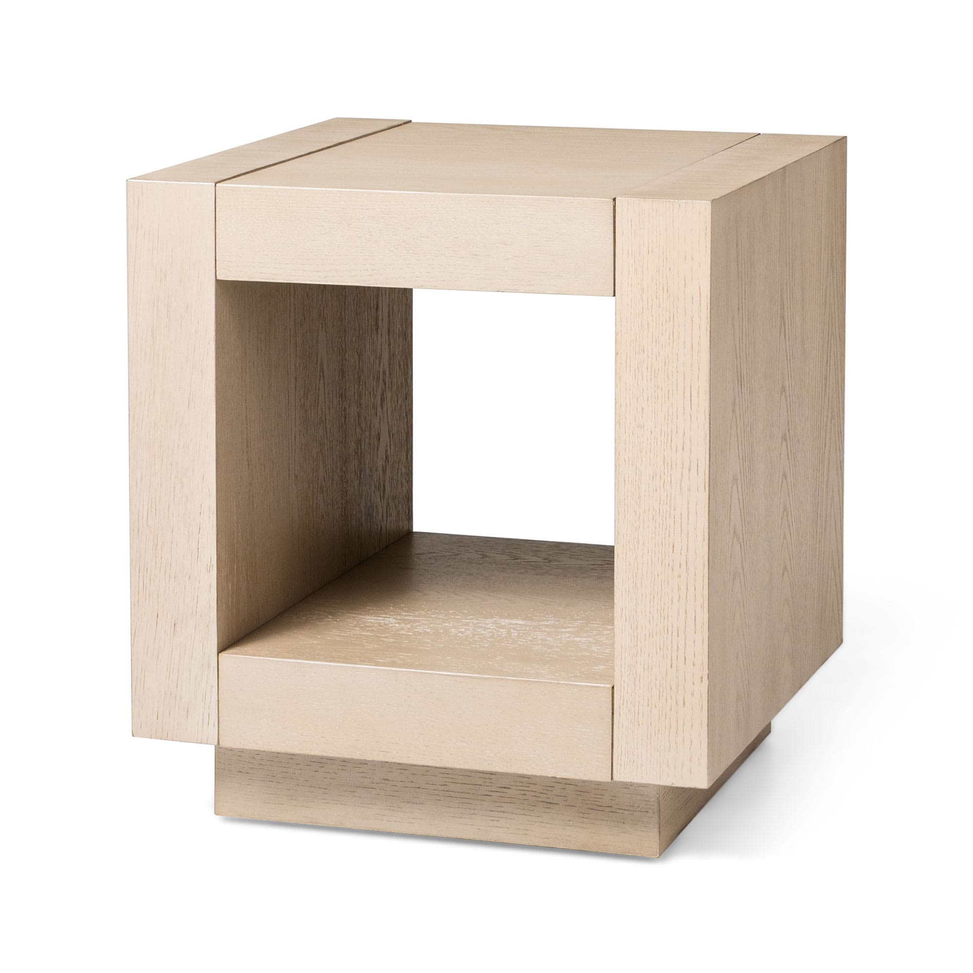 Maven Lane 326368 Artemis 2 Tiered Tall Square Contemporary Wooden Side Table with Shelf Storage for Living Room or Small Spaces in Refined White Finish