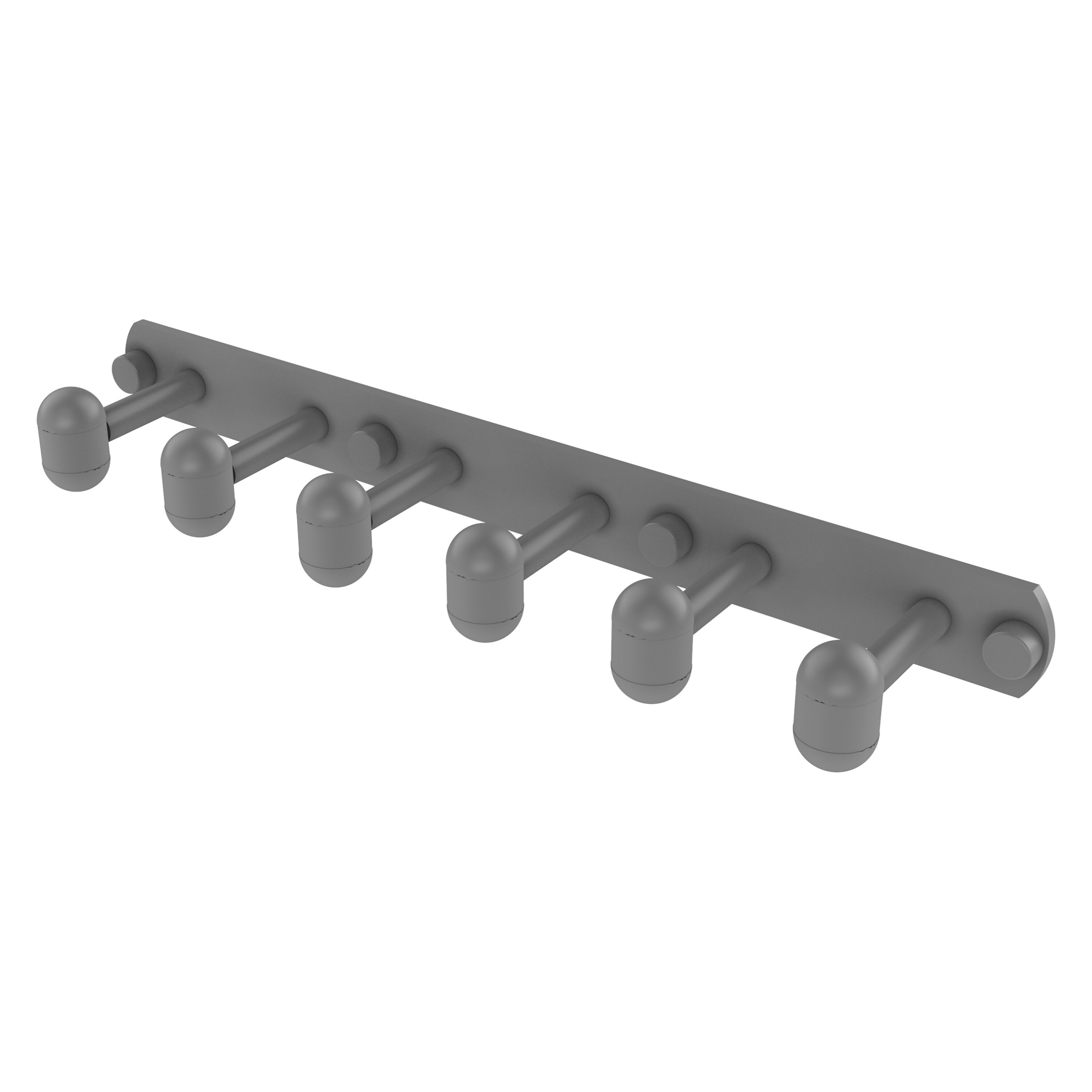 Allied Brass TA-20-6-GYM Tango Matte Gray 6 -Hook Wall mount Towel Hook