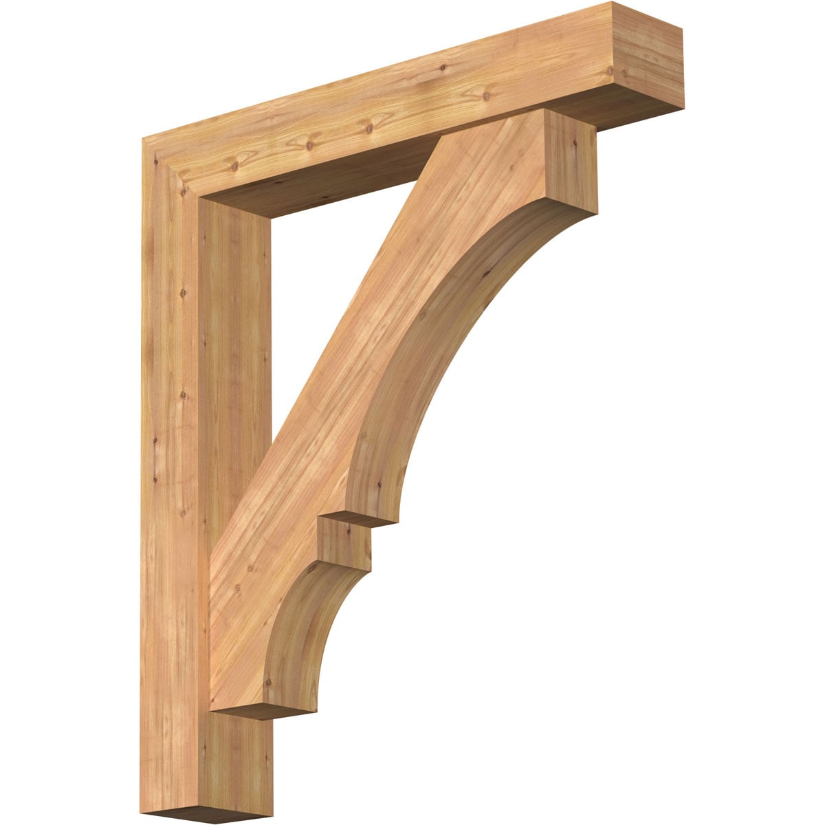 Ekena Millwork 1462002 Balboa Block Smooth Bracket with Offset Brace 7-1/2-in x 42-in x 48-in Western red cedar Brown Wood Standard bracket