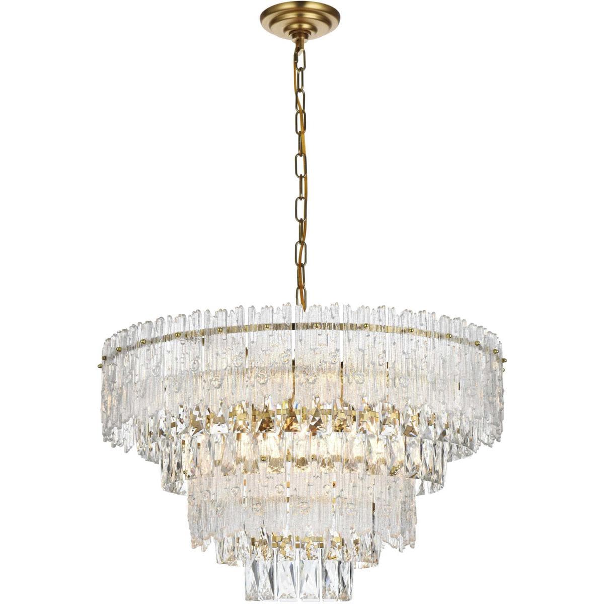 Elegant Lighting 2844677 1780D25SG Emilia Chandelier Satin Gold