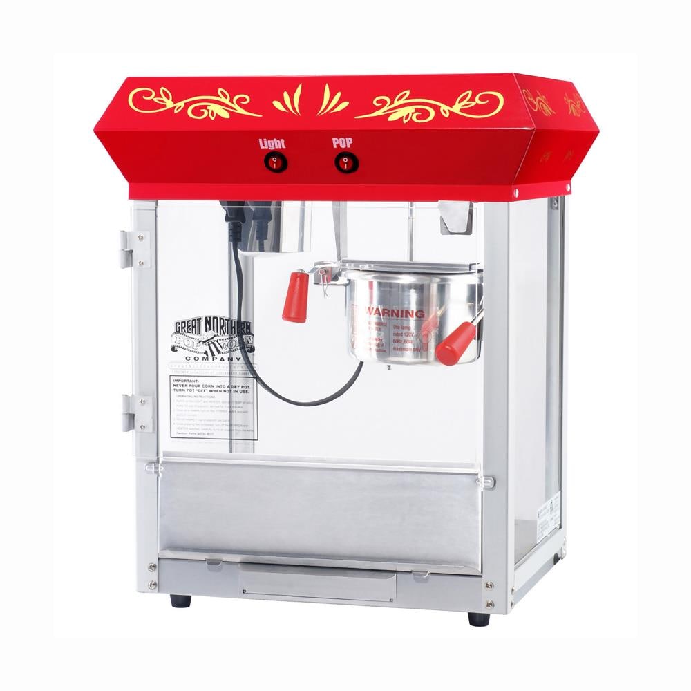 Great Northern Popcorn 1 Cups Oil Popcorn Machine, White, Tabletop, Plastic  Housing, 1.01 lbs., 5x6.5x5.5 Inches in the Popcorn Machines department at