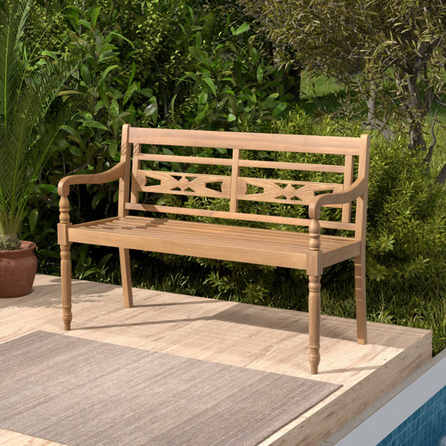 Patio Benches Frame Material Teak