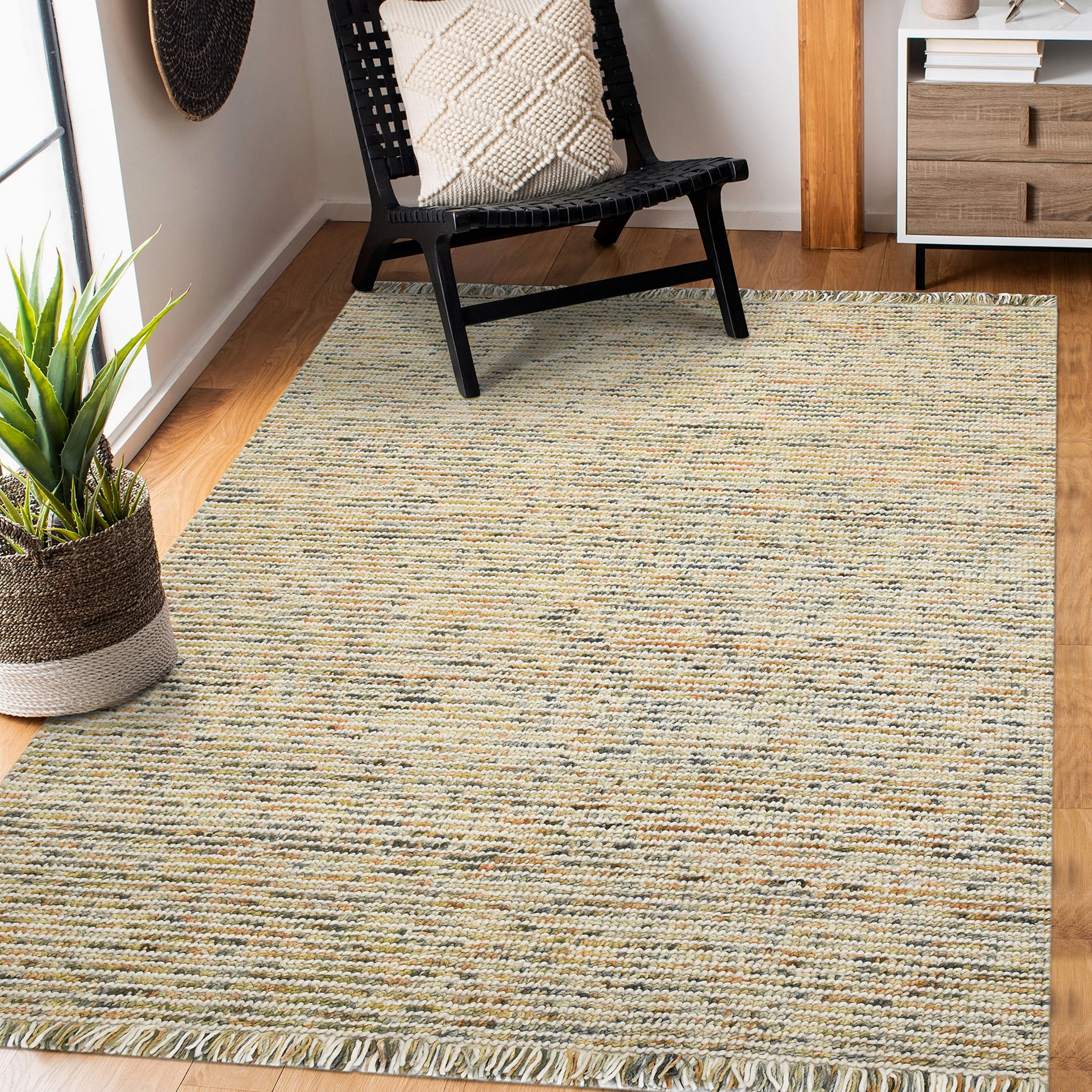 Amer Rugs VIV30305 3 x 5 (ft) Wool Orange Rectangular Indoor Stripe Farmhouse/Cottage Area rug