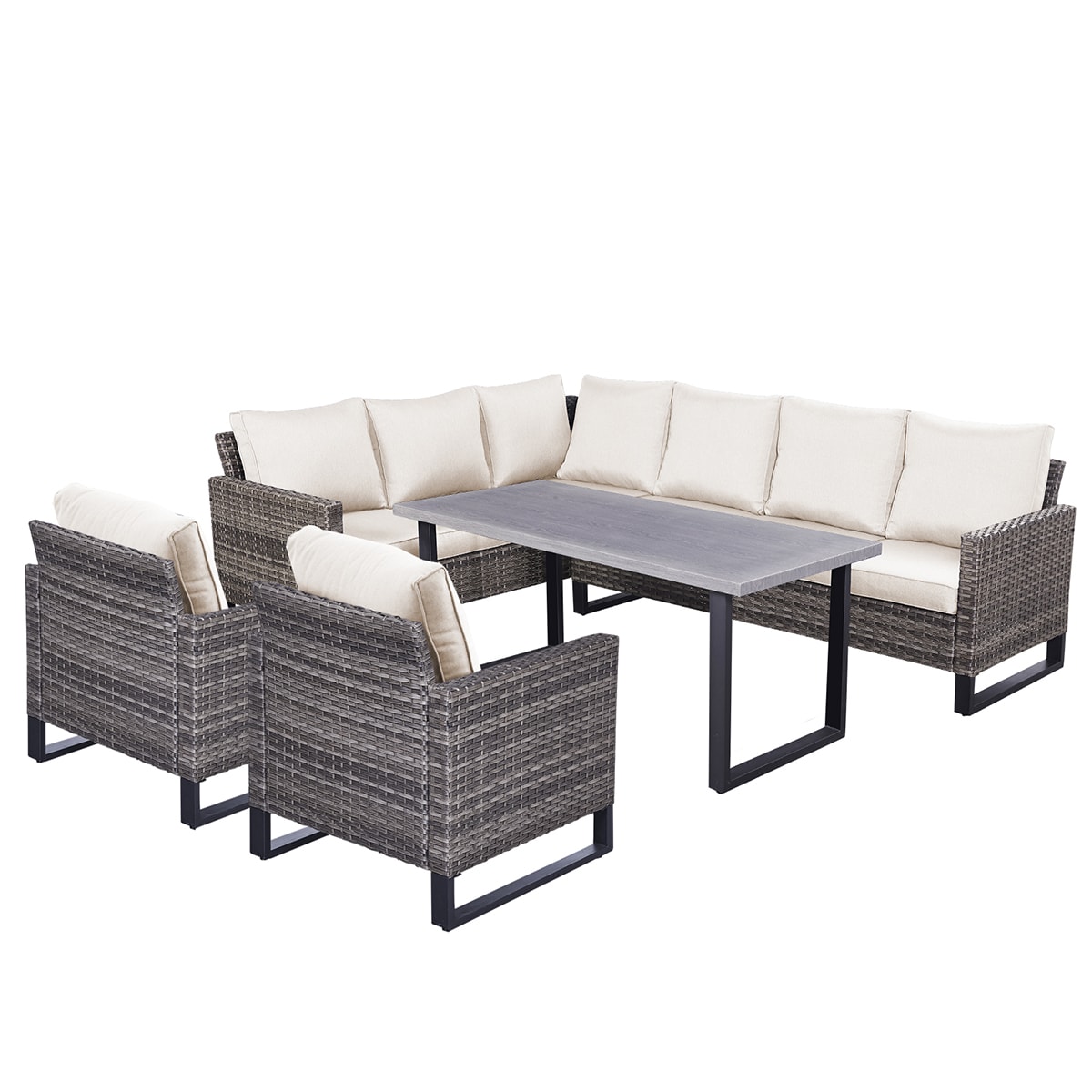 Rilyson FS066067068063-2 5 -Piece Wicker Patio Conversation Set with Multiple color/finishes Cushions