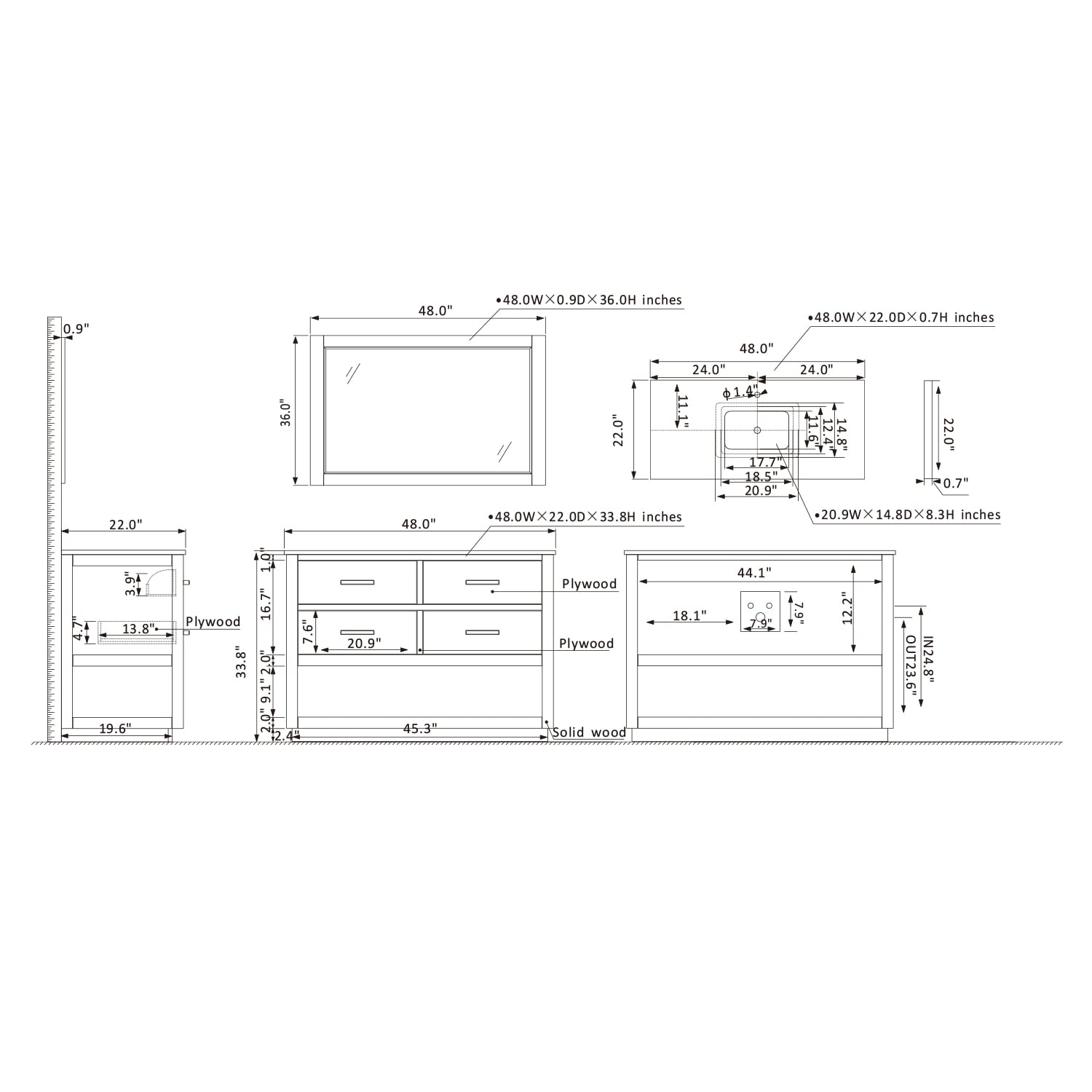 Altair 532048-WH-CA Bath-Vanity-Combo - View #10