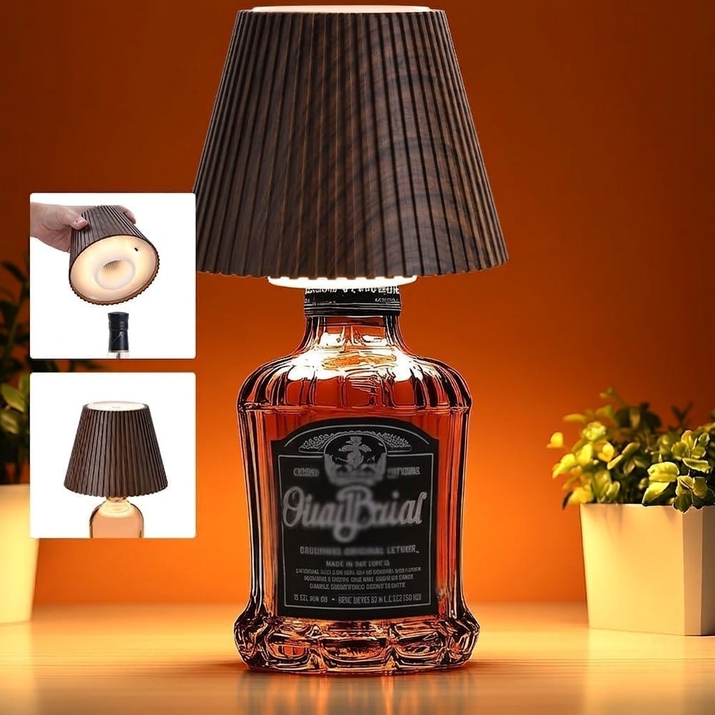 Vrbgify 1 Piece Wireless Bottle Lamp Shade Adjustable 3 Level