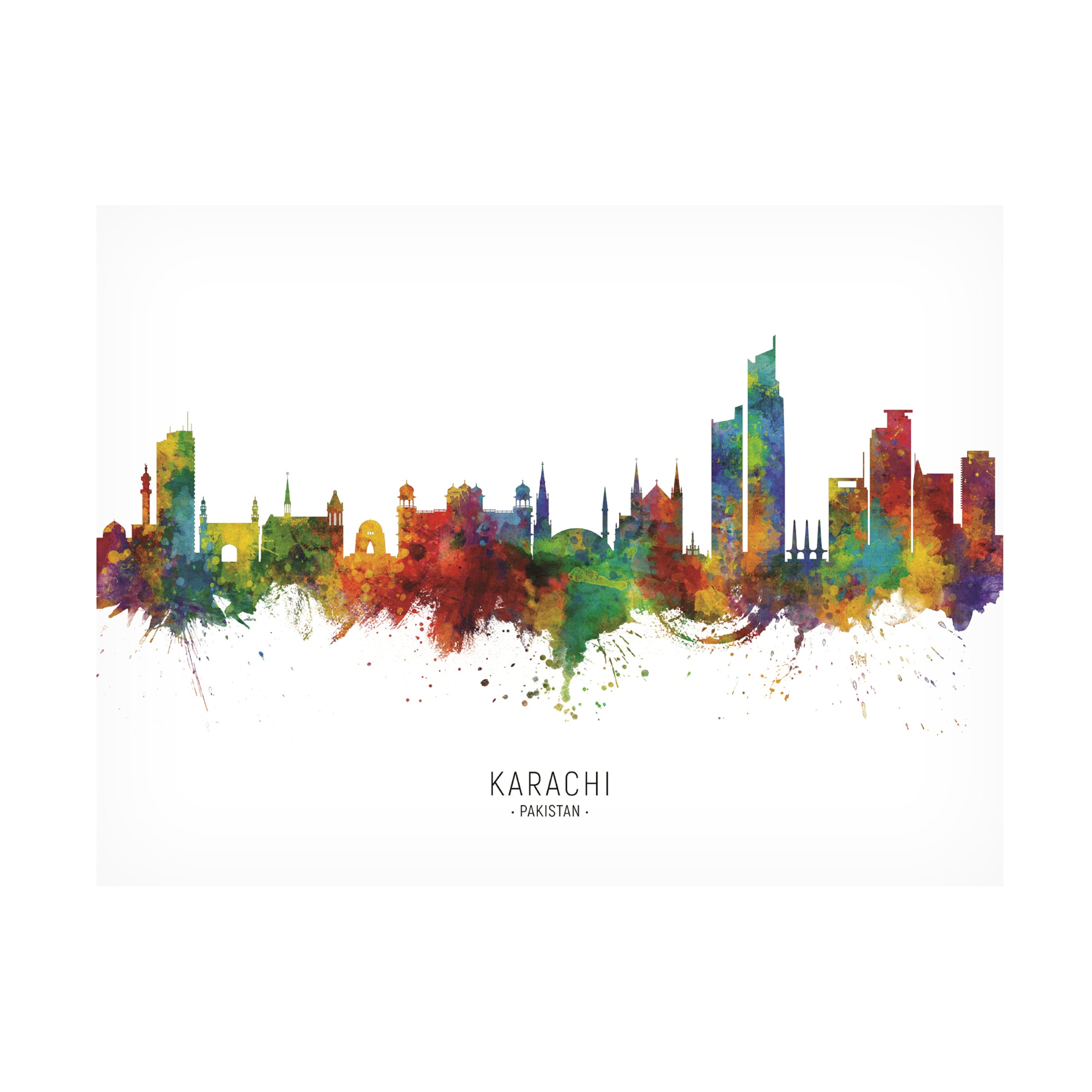 Trademark Fine Art Michael Tompsett Karachi Pakistan Skyline Named Canvas Art - 18x24