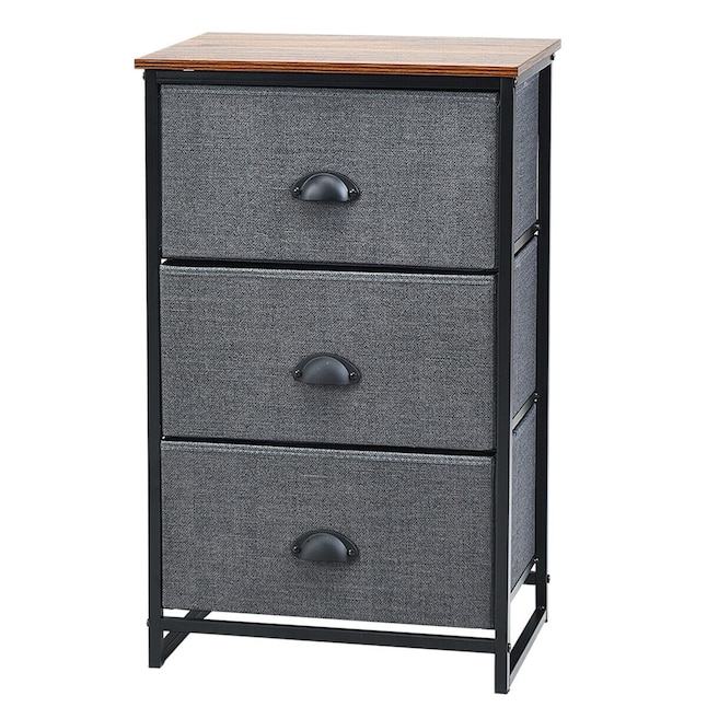 3 Drawer Standard Dresser, Black 3 Drawer Dresser Nightstand