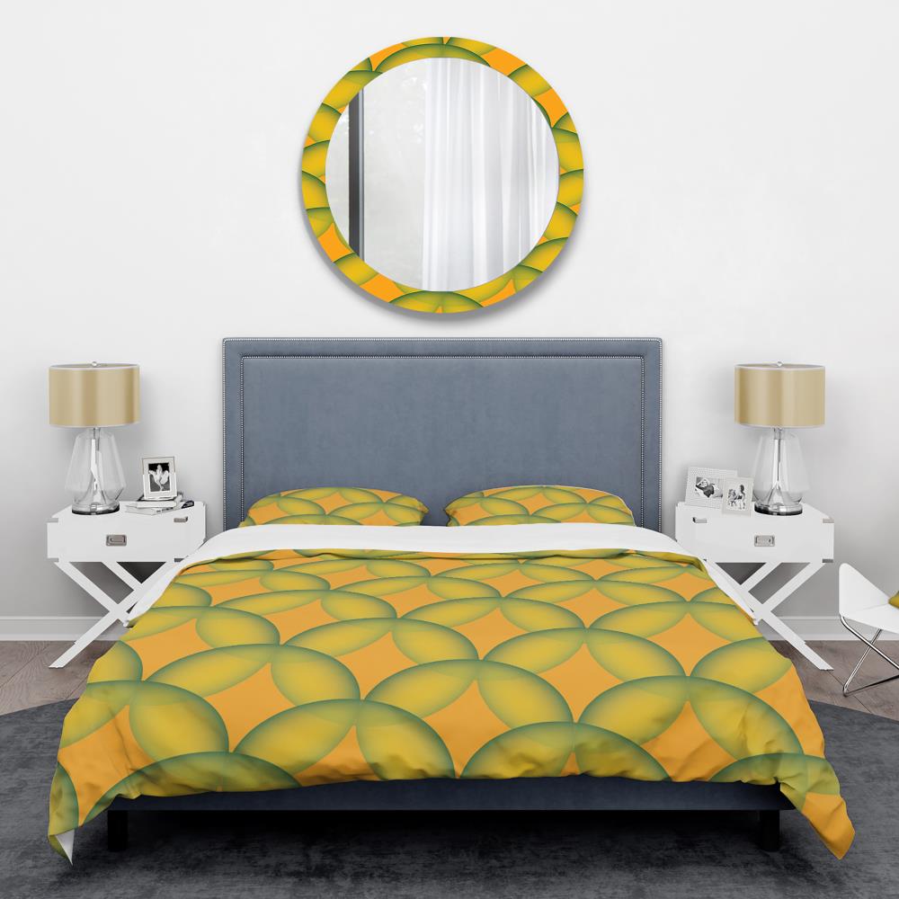 Designart BED24352-Q 3-Piece Yellow Queen Duvet Cover Set
