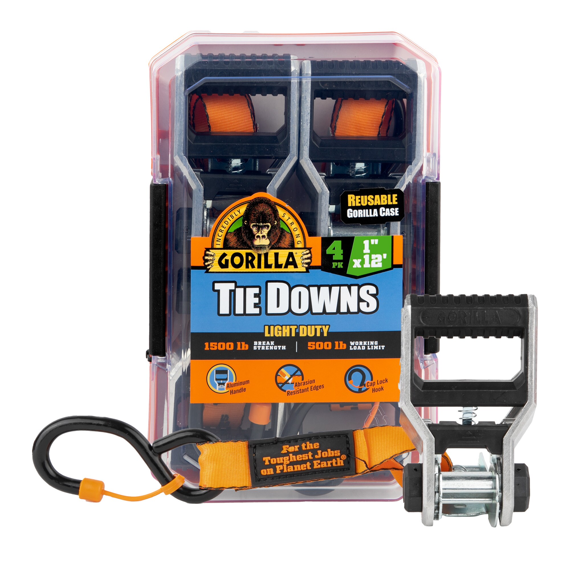 Gorilla 92001 1-in x 14-ft Tie Down with S-hook 1500-lb Break Strength (4-Pack)