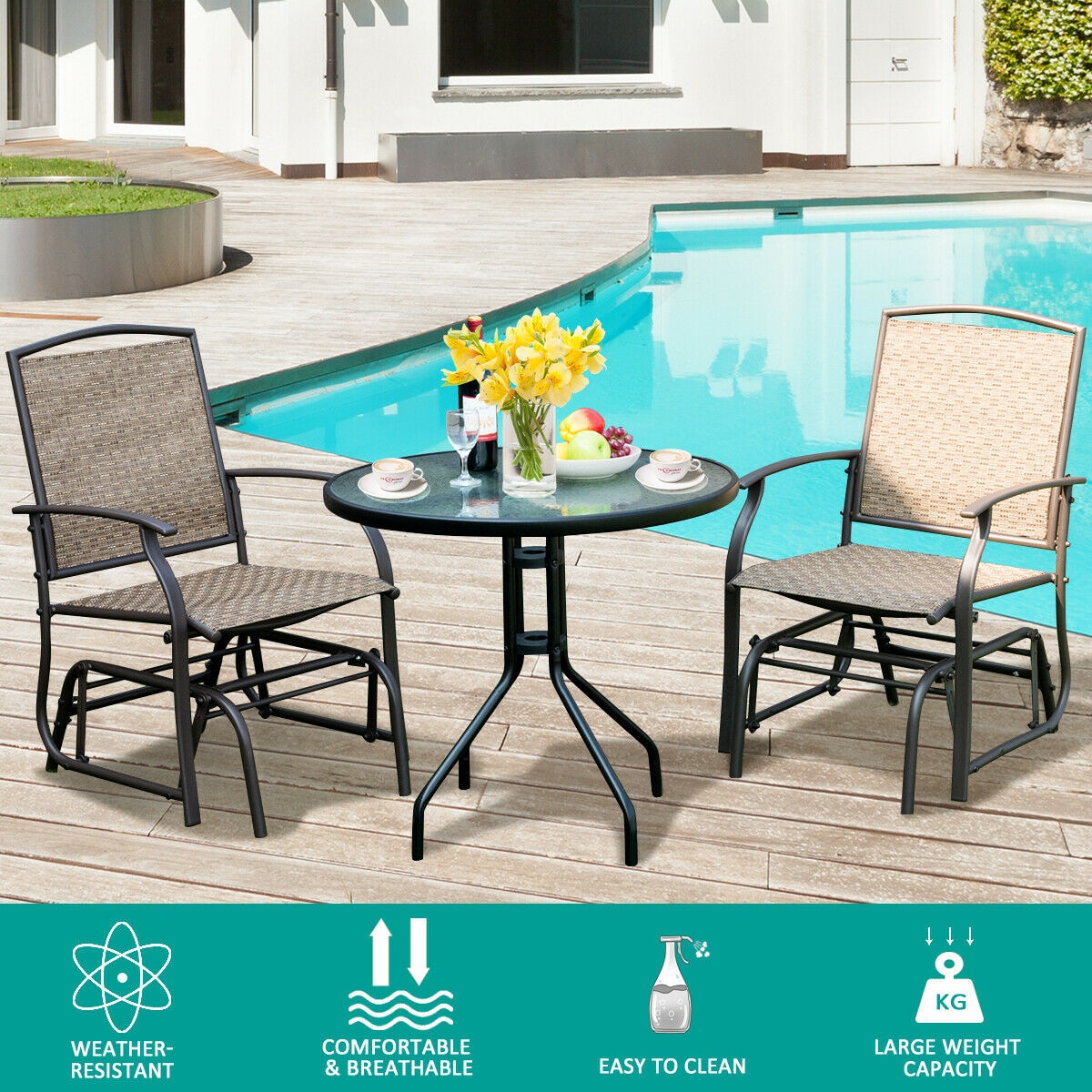 Forclover HYFAS51BE Patio-Chairs - View #2