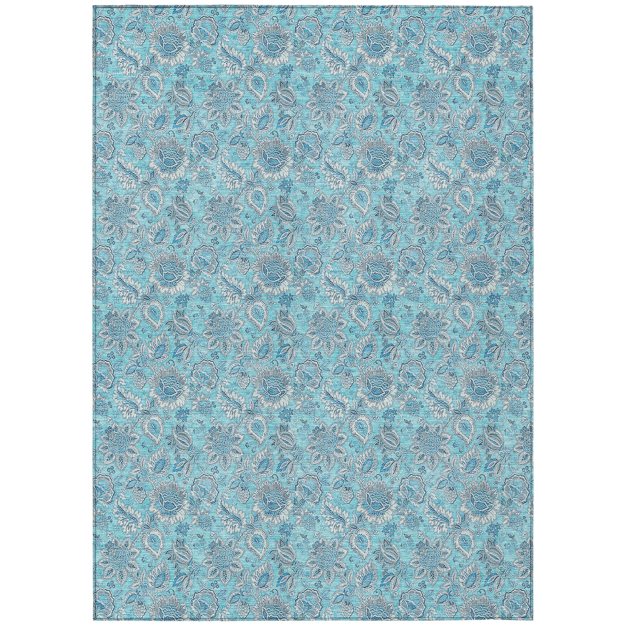 Addison Rugs ACN662AQ9X12 Chantille ACN662AQ 9 x 12 (ft) Polyester Aqua Rectangular Indoor/Outdoor Geometric Machine washable Area rug