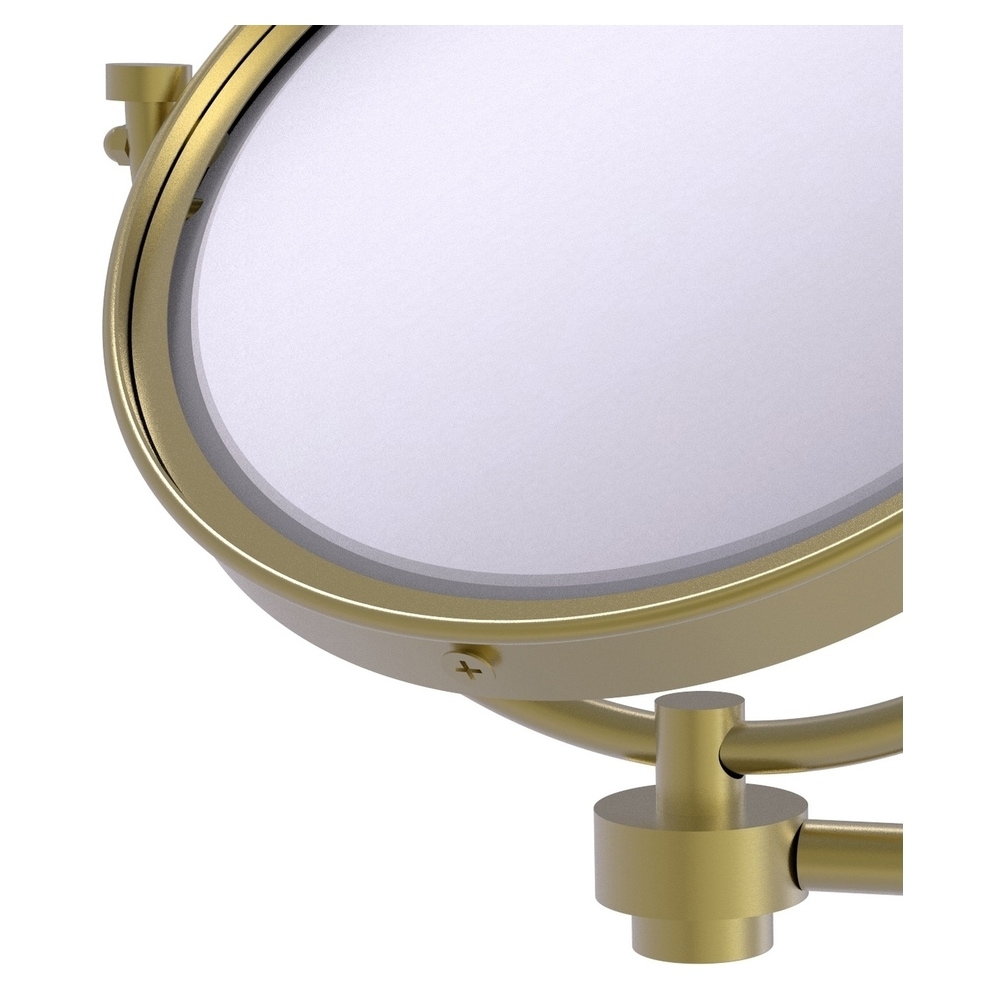 Allied Brass 8-in x 10-in Satin Chrome Double-sided 5X Magnifying Wall-mounted  Vanity Mirror in the Makeup Mirrors department at