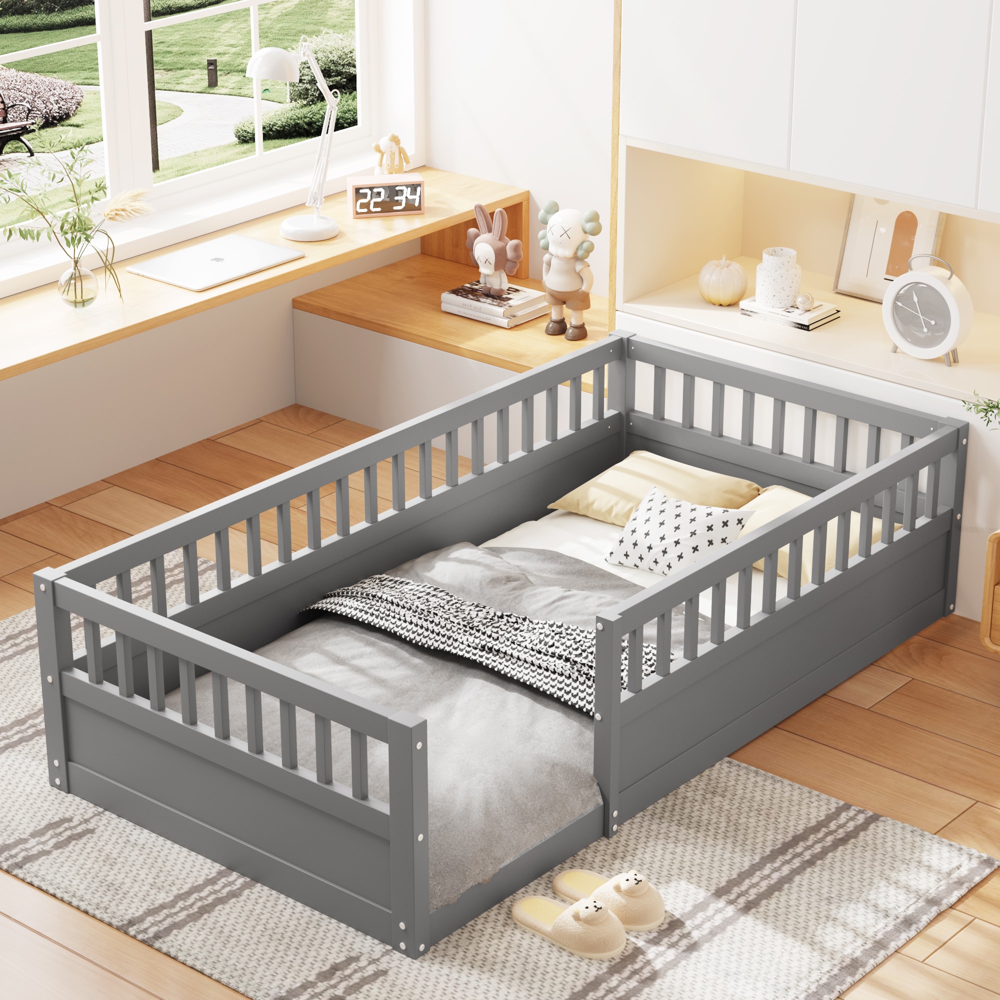 Lycvki 1738 Grey Toddler Bed