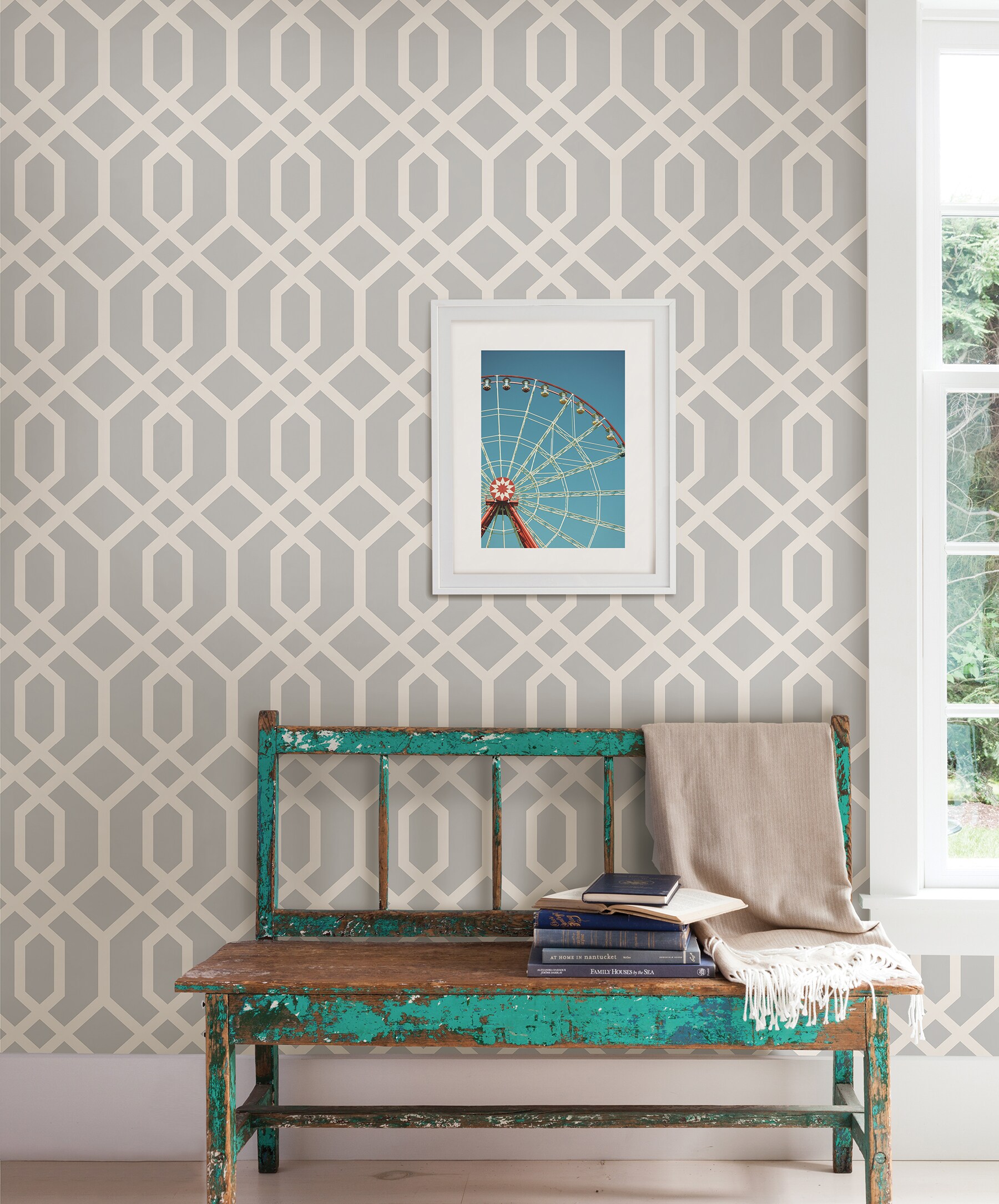 Brewster Wallcovering Brewster Essentials 56-sq ft Grey Non-Woven ...
