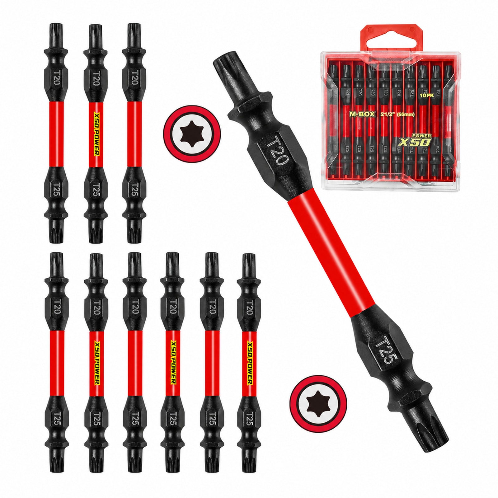 Linder Group Inc Torx T20 T25 Impact Double End Screwdriver Bit Set 10 ...