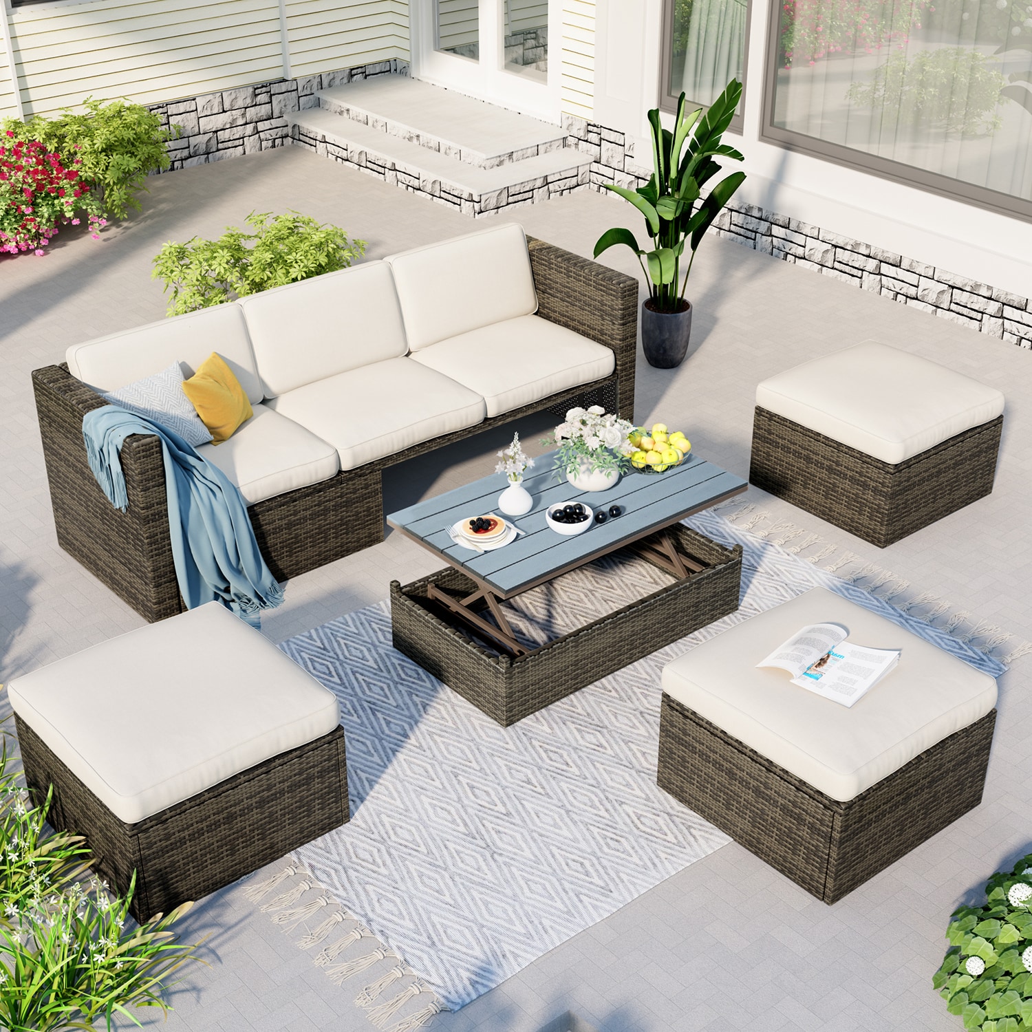 6 Person Patio Furniture Sets Patio Conversation Sets at Lowes.com