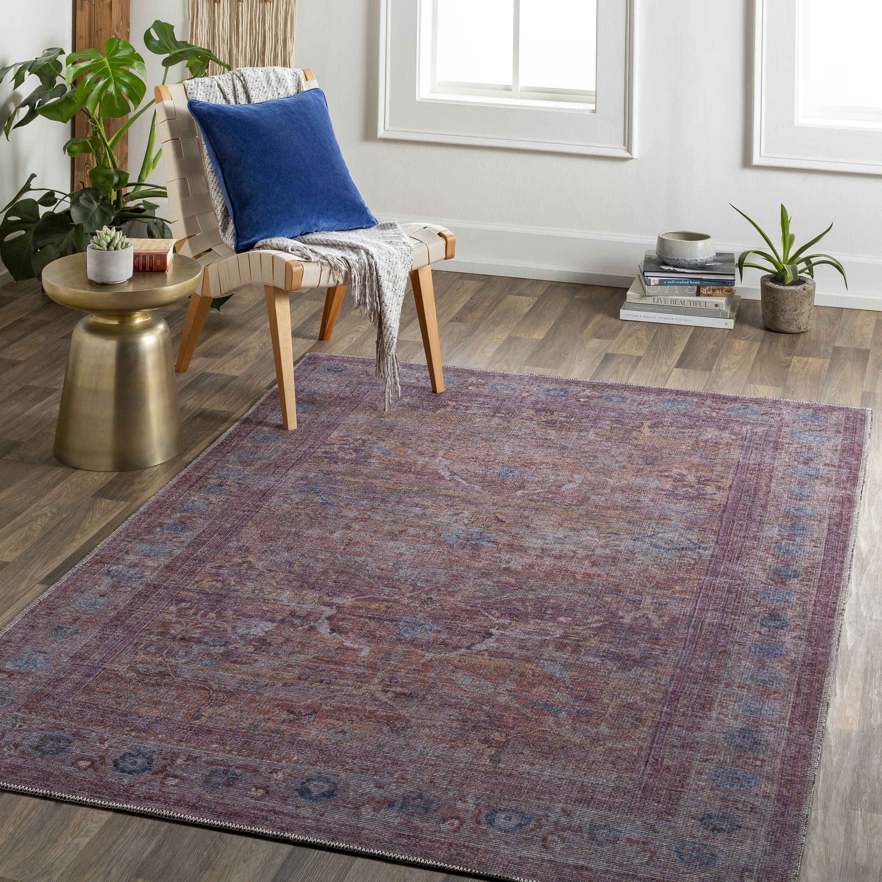 Livabliss ANL2301-710102 Atlanta 8 x 10 (ft) Loomed Polyester Rose Rectangular Indoor Abstract Bohemian/Eclectic Area rug