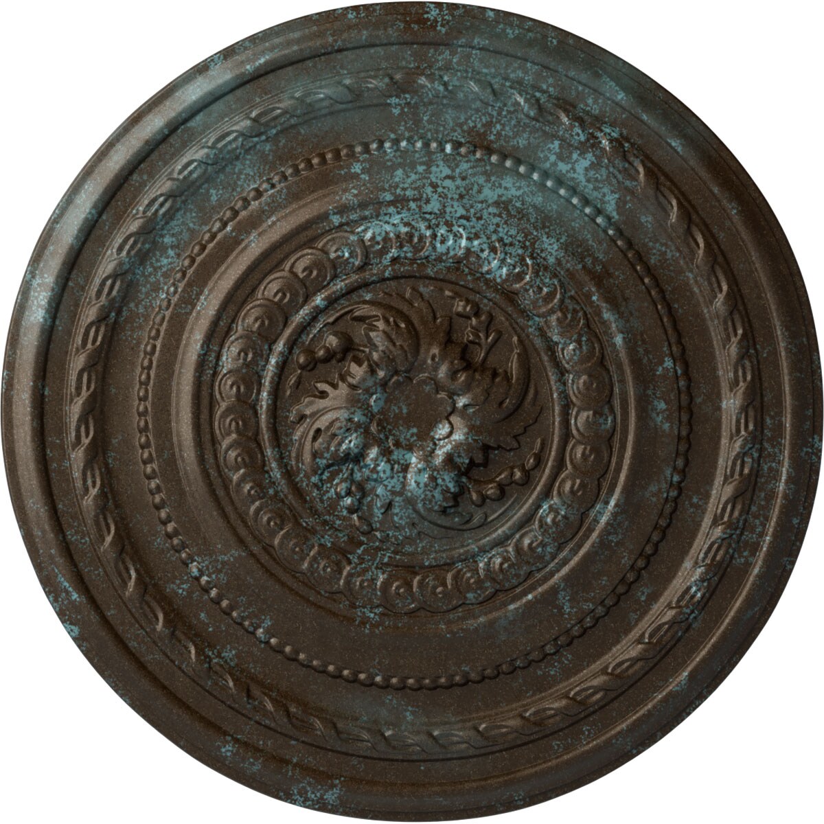 Ekena Millwork CM26PEBBS Pearl 26.25-in W x 26.25-in L Painted Bronze Blue Patina Polyurethane Whole Ceiling Medallion