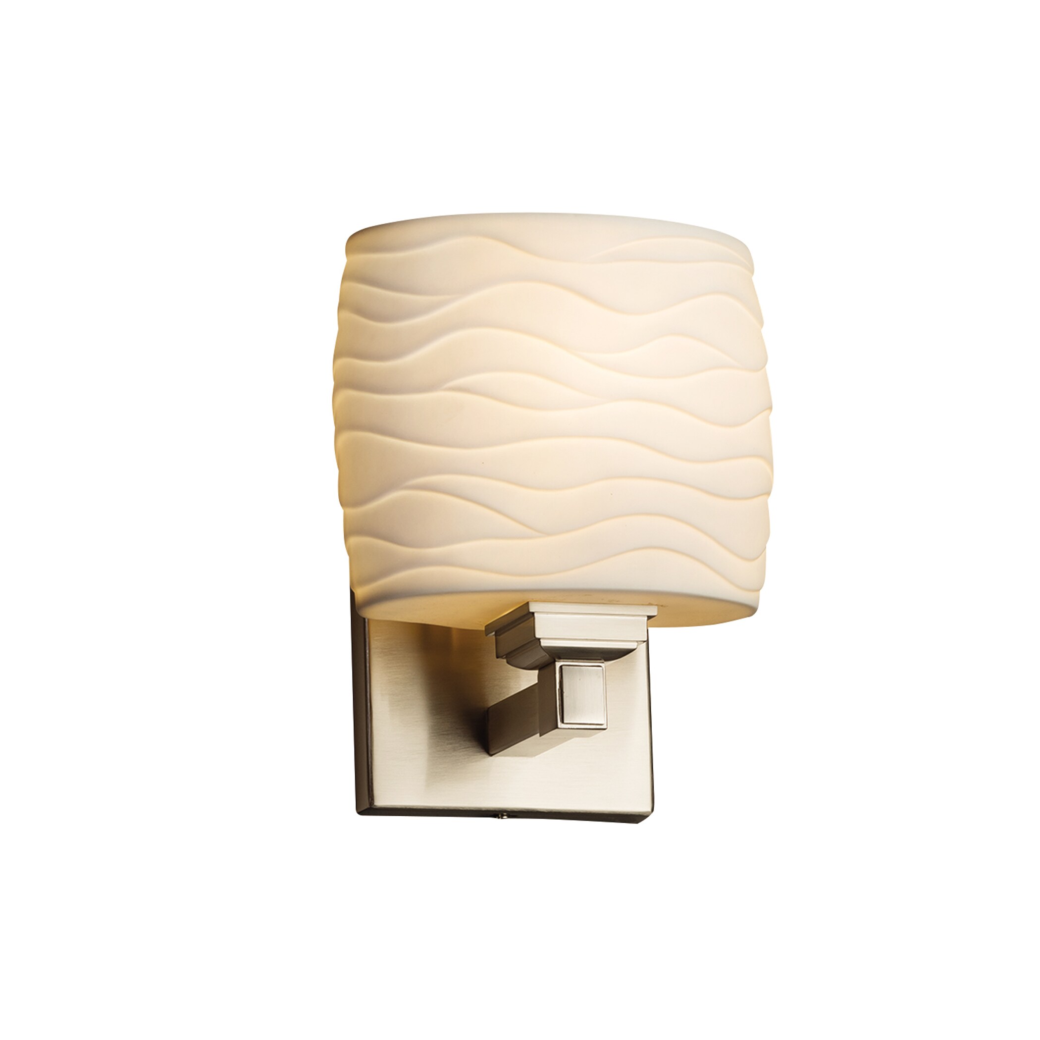 Justice Design Group POR-8437-30-WA-NC-LD Limoges 6.5-in W 1-Light Brushed Nickel Transitional LED Wall Sconce