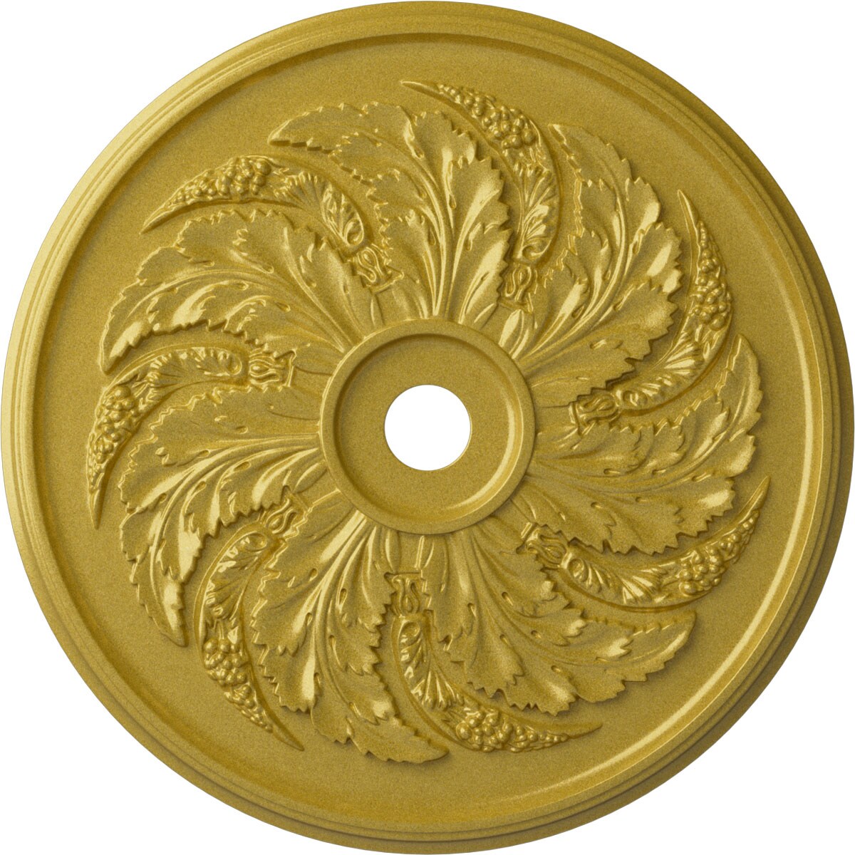 Ekena Millwork CM42SKRGS Sellek 42.125-in W x 42.125-in L Painted Rich Gold Polyurethane Whole Ceiling Medallion