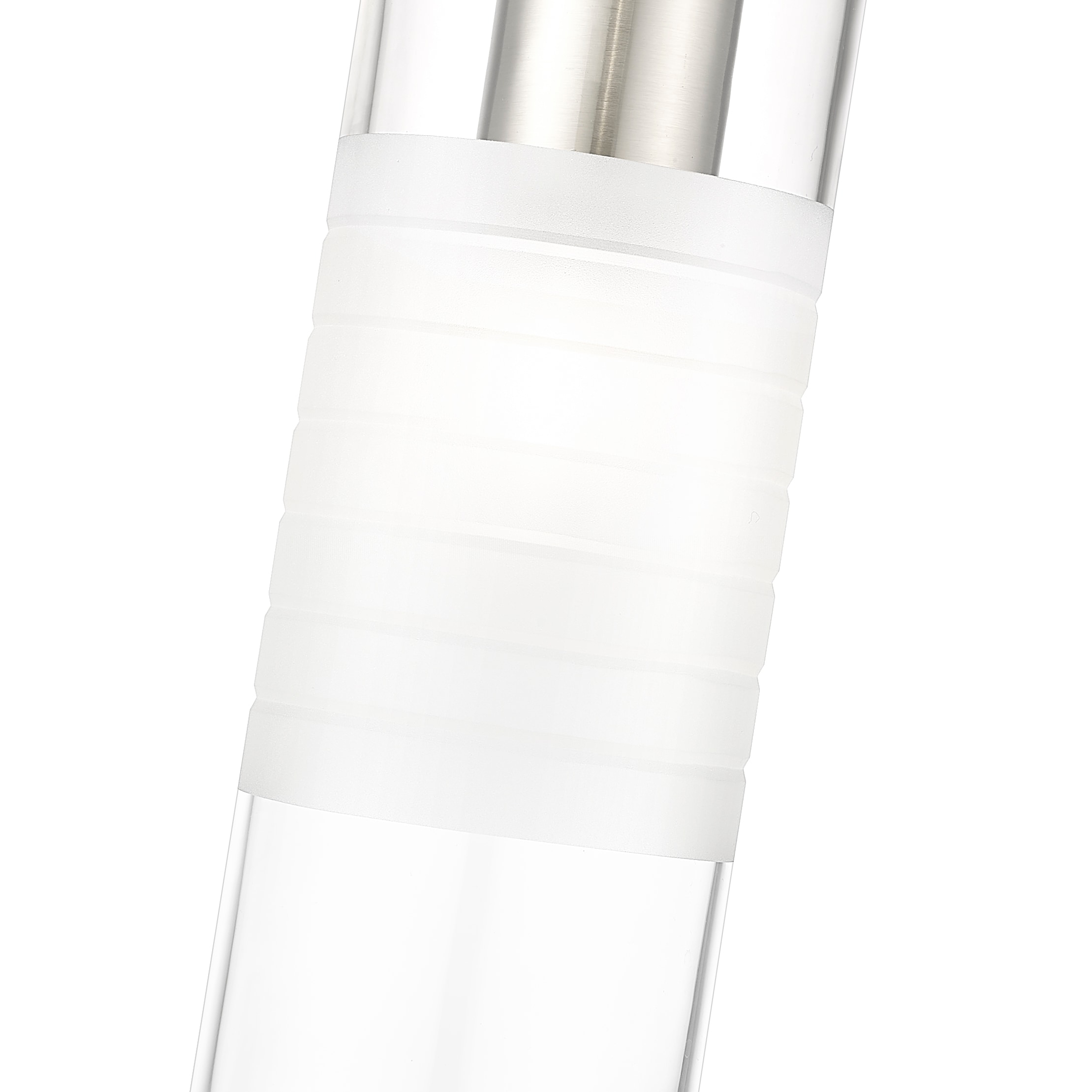Brushed Nickel Frosted Glass Cylinder Pendant Light