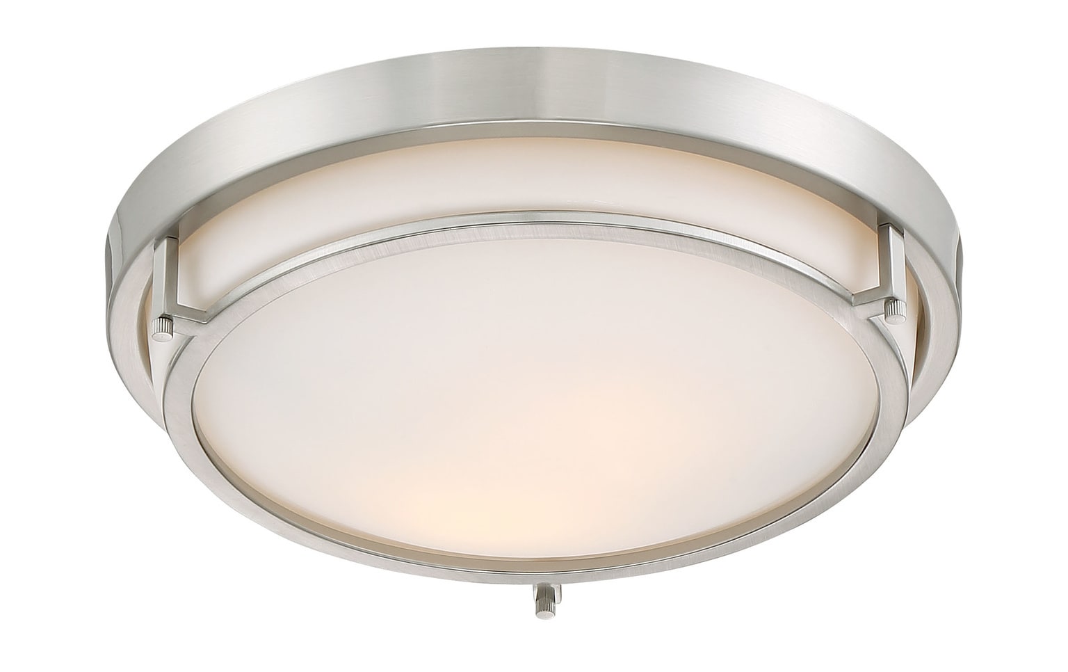 Meridian Lite Trends Meridian 2-Light Brushed Nickel Flush Mount Light ...