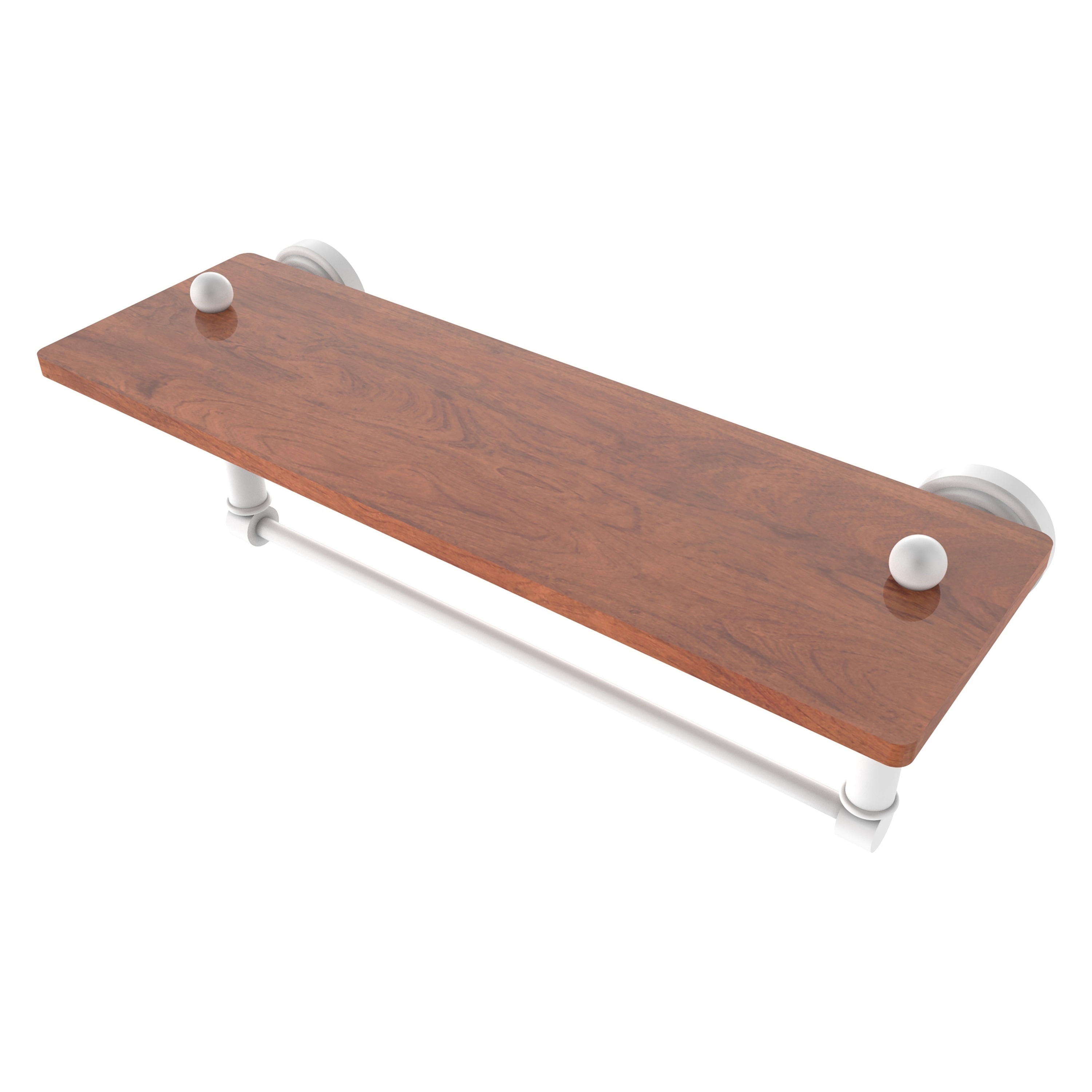 Allied Brass WP-1-16TB-IRW-WHM Waverly Place Matte White Wall mount Bathroom Shelf ( 16-in x 5-in x 5-in )