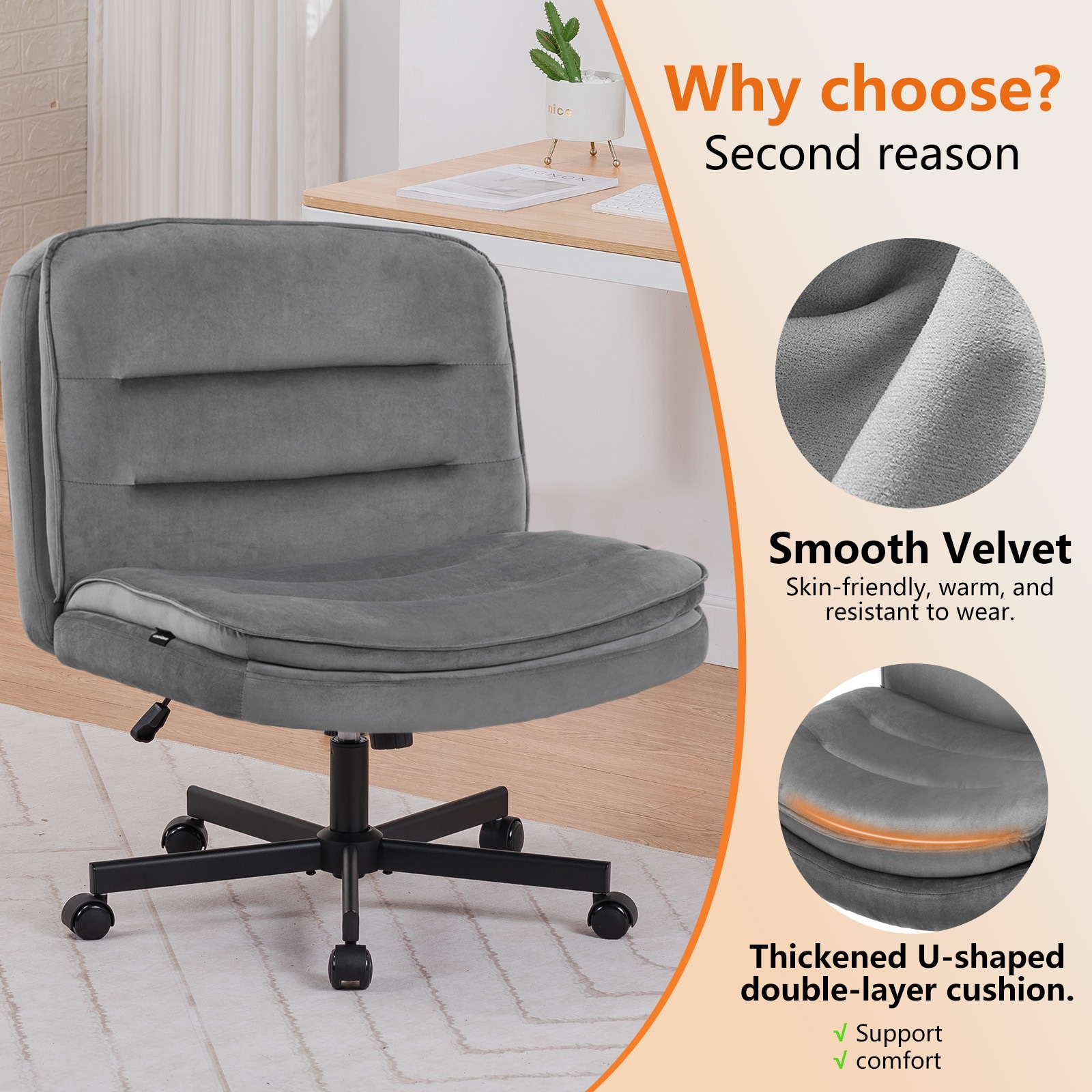 GTPLAYER LOWE'S-CH310-GRAY-VE Office-Chairs - View #5