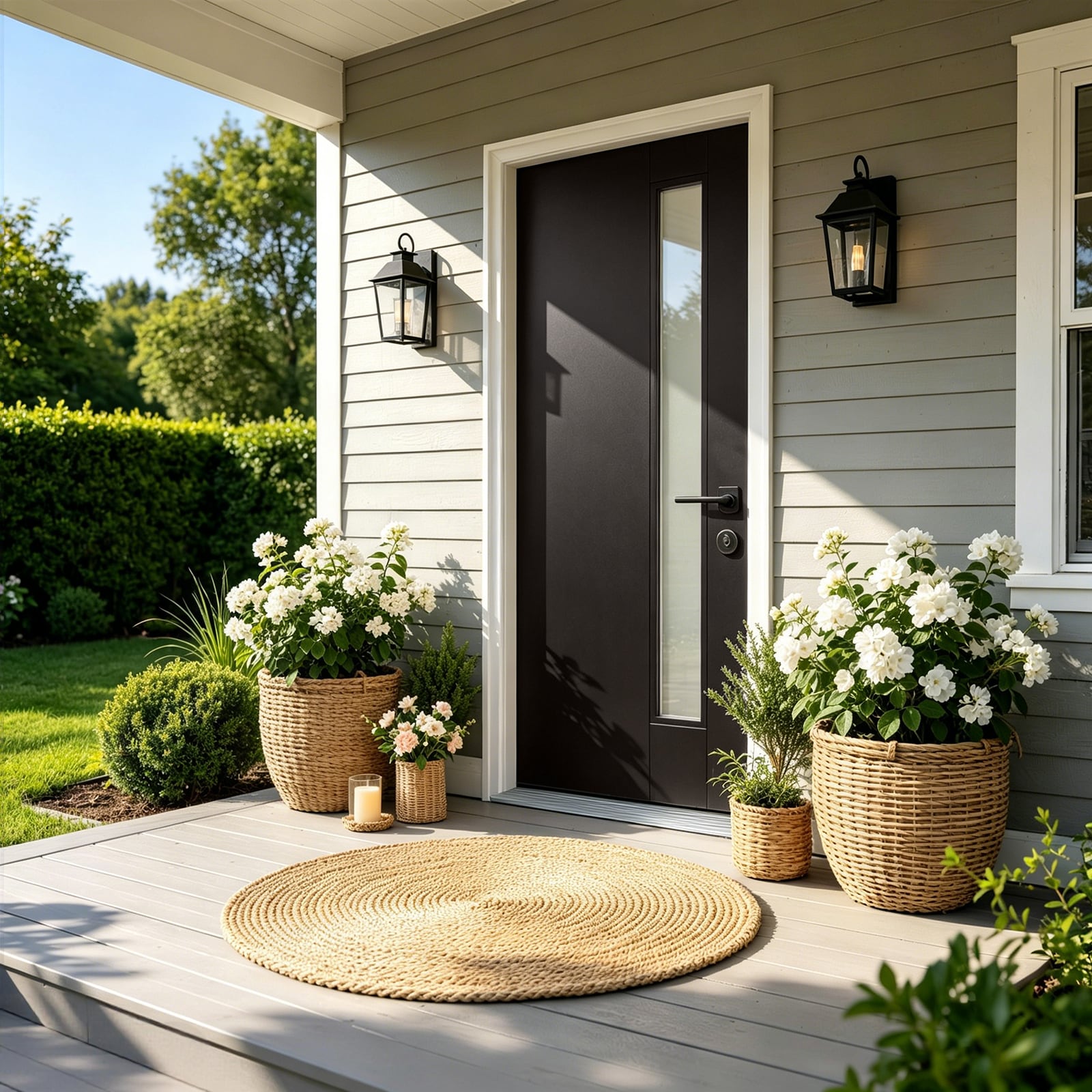 Vynxaria 36-in x 80-in Black Fiberglass Prehung Entry Door With 9/16-Lite Frosted Glass, Left-Hand Inswing