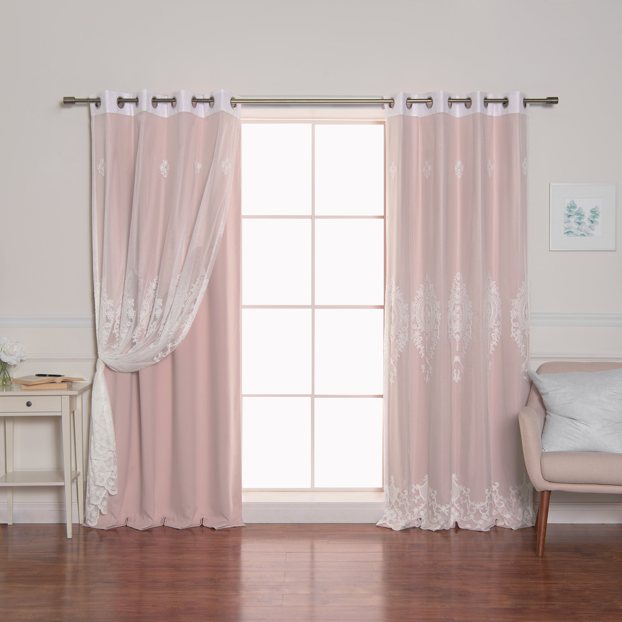 Best Home Fashion MM-DAMAS-84-DUSTYPK curtains - View #2