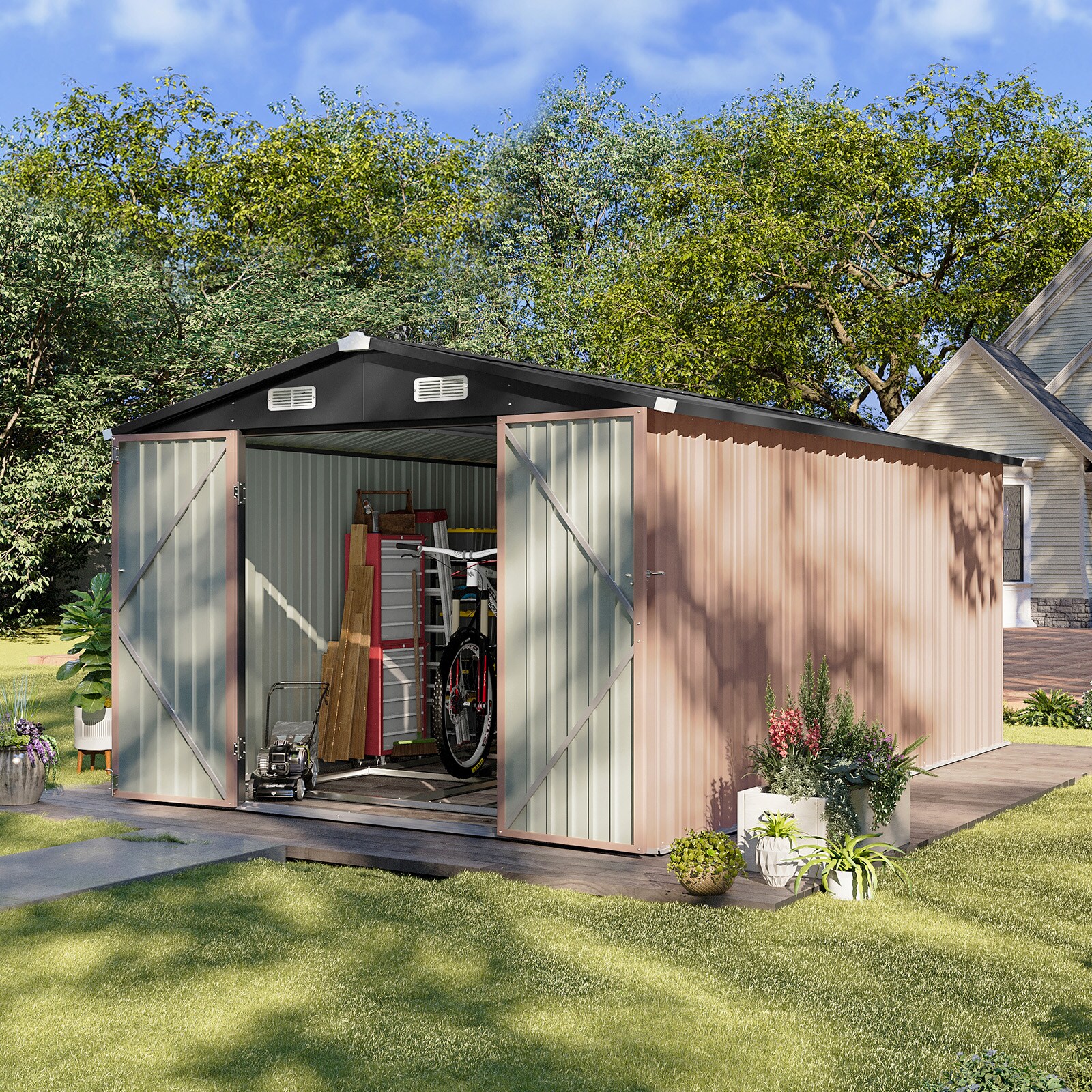 AOXUN AX-42837R Metal-Storage-Buildings-Sheds - View #9