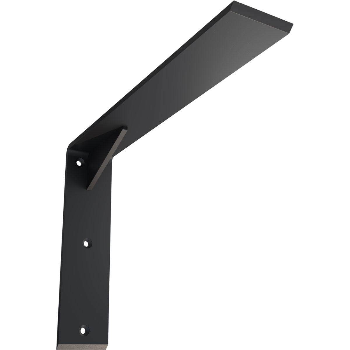 Ekena Millwork Countertop Support Steel Heavy Duty Bracket w/Gusset 14-in x 2.5-in x 10-in Powder-coated Steel Countertop support bracket #BKTM02X14X10CGPBL