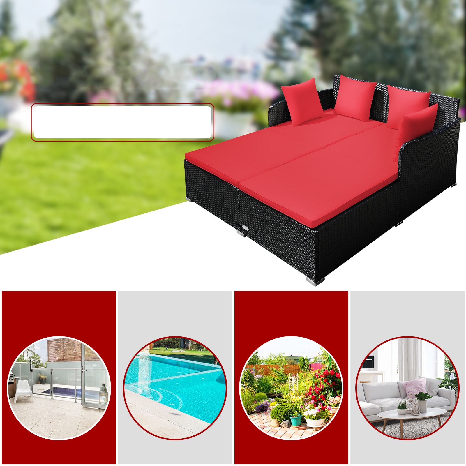 Costway HW67329RE Patio-Sofas-Daybeds - View #4