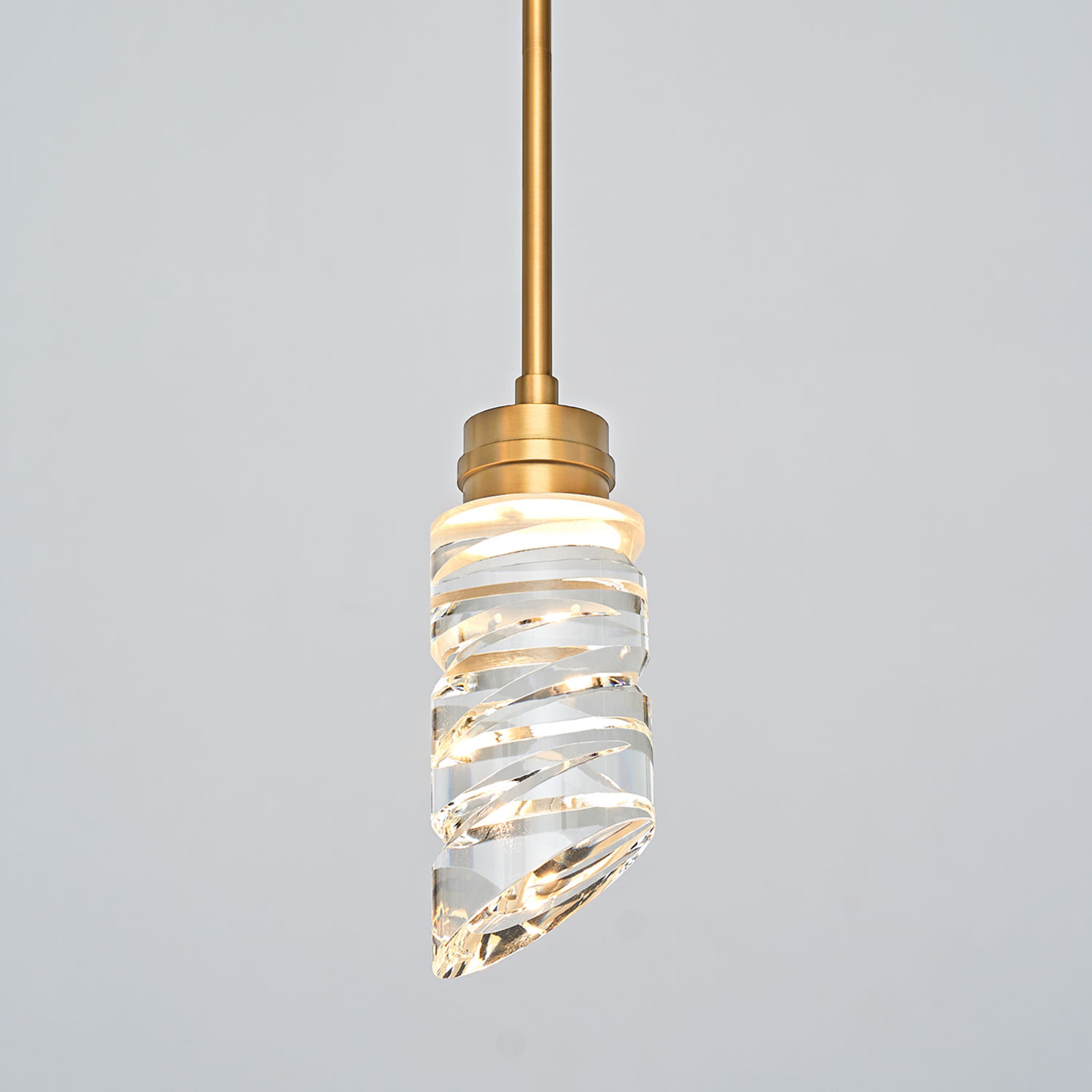C Cattleya LPL-531011-BB 1 -Light Brushed Brass Modern/contemporary Cylinder Integrated LED Mini Hanging Pendant light