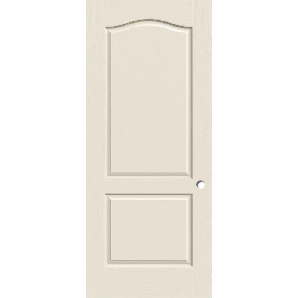 36-in x 80-in 2-panel Arch Top Textured Hollow Core Primed Molded Composite Slab Door with Lockset Bore in White | - RELIABILT LO366982