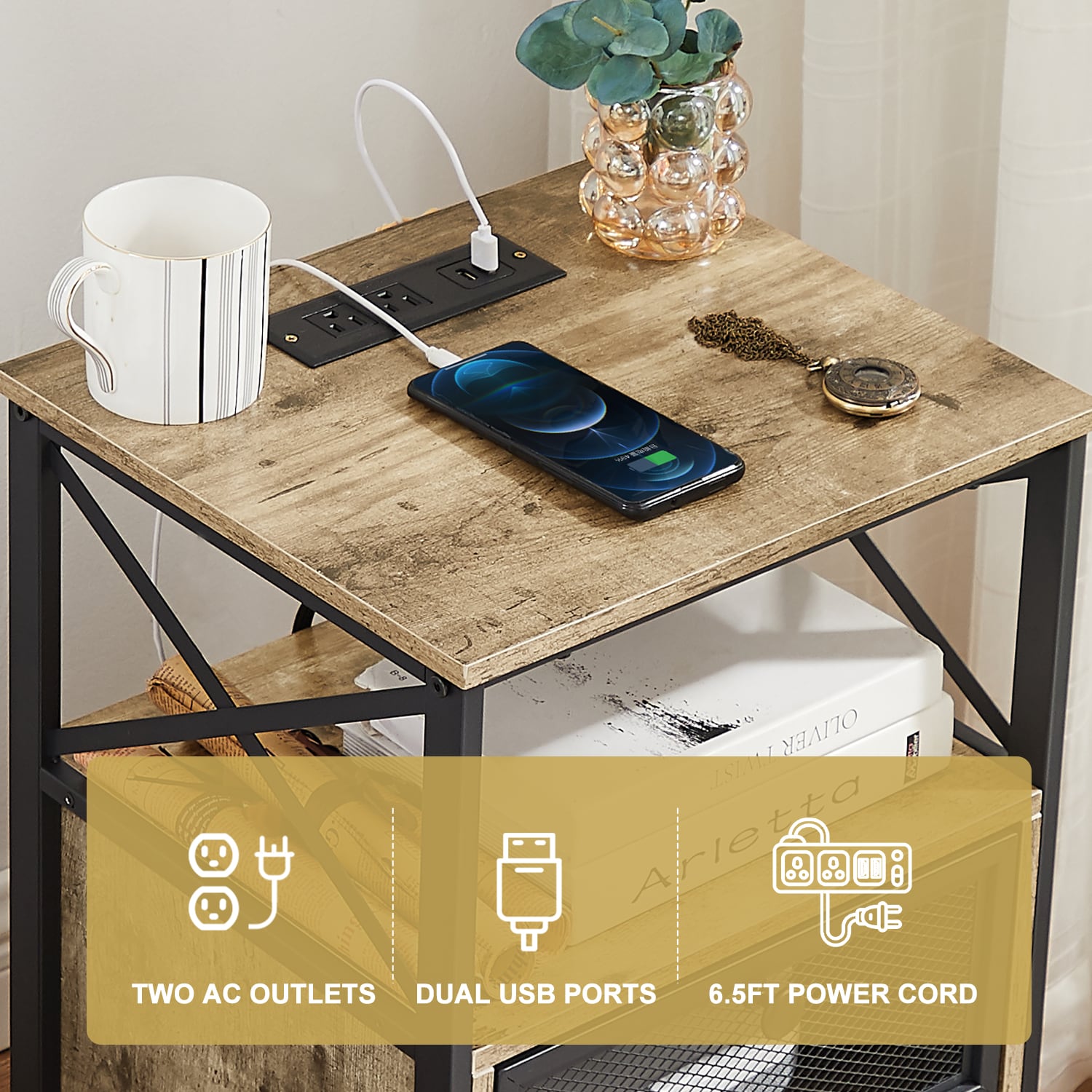 Vecelo LOE-XF-NS23-GRY nightstands - View #6