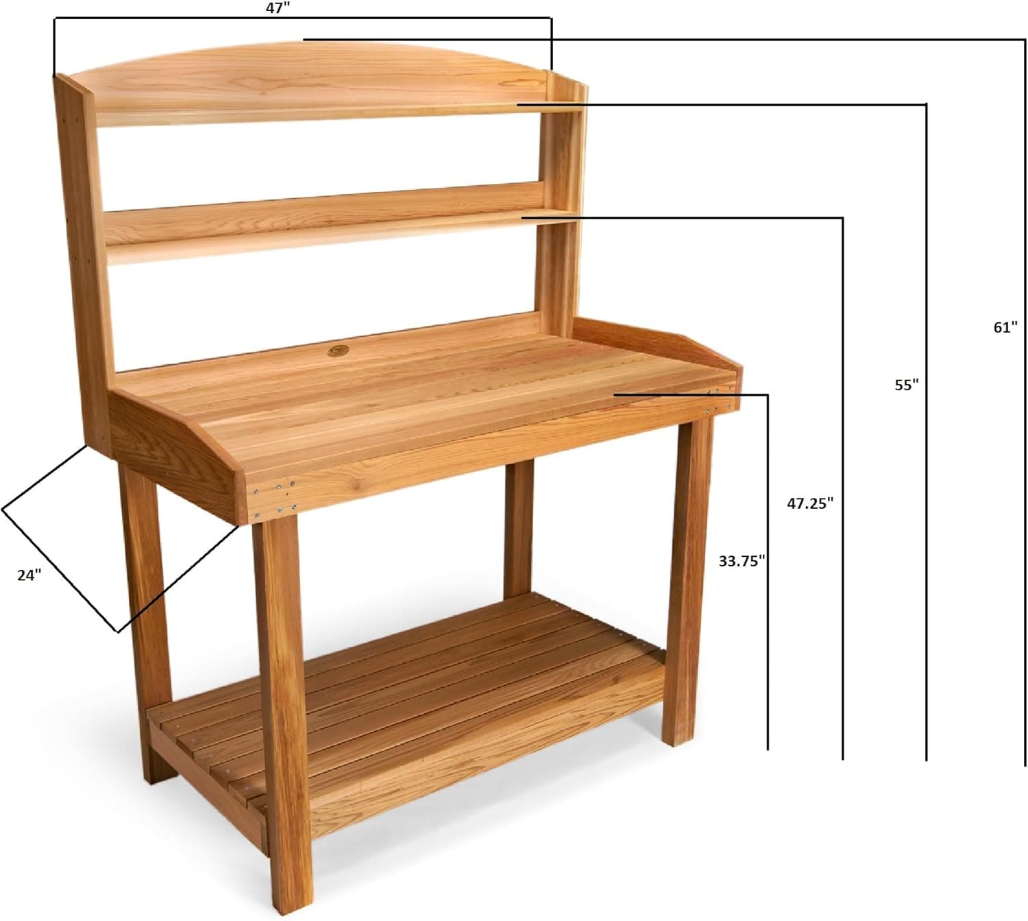 Natural Cedar Potting Bench - 47x61x24 Inches