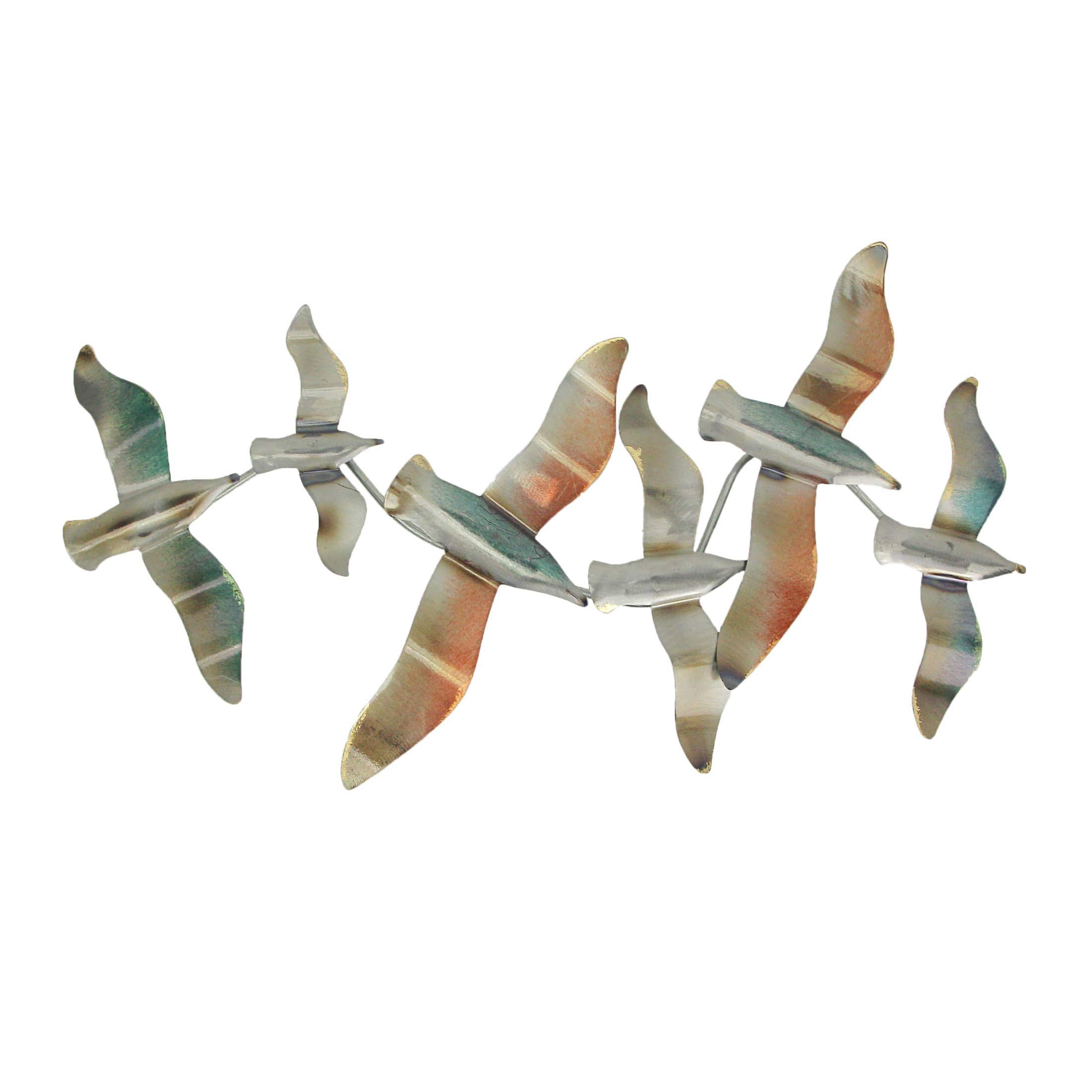 Chesapeake Bay JDY-72299 Metal Flying Seagulls Coastal Bird Wall Art Sculpture Ocean Beach Home Decor