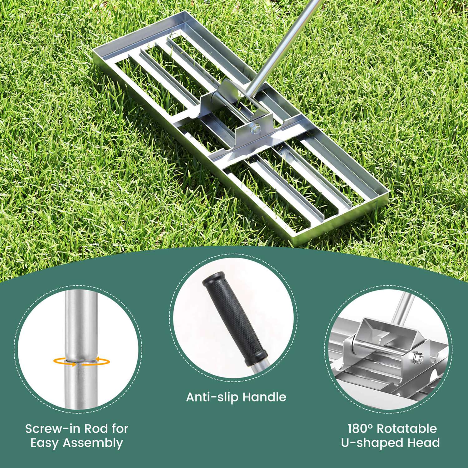 Costway CSHY005282 Level-Head-Rakes - View #9