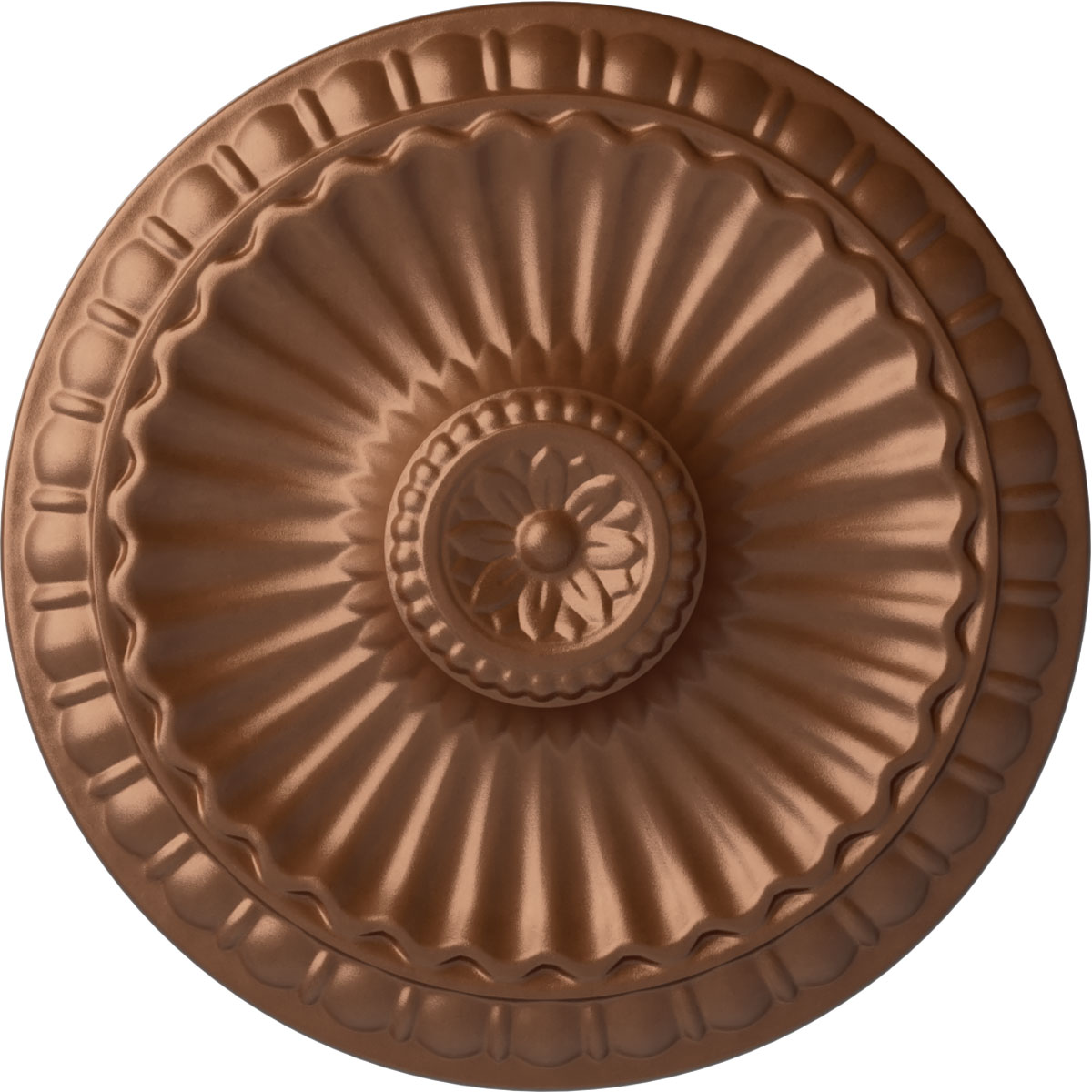 Ekena Millwork CM11LIPOS Linus 11.25-in W x 11.25-in L Painted Polished Copper Polyurethane Whole Ceiling Medallion