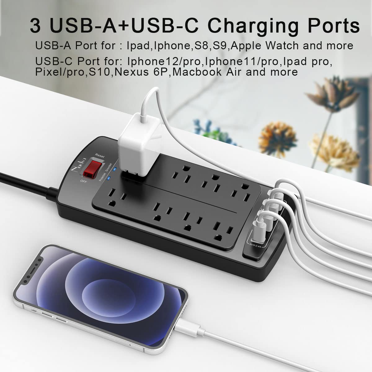 Numhew NHLYNN18260 Surge-Protectors - View #4