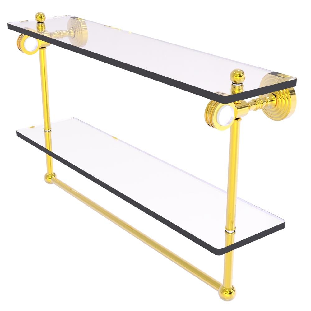 Allied Brass PG-2TBD-22-PB Pacific Grove Polished Brass 2 -Tier Wall mount Bathroom Shelf ( 22-in x 13-in x 5-in )