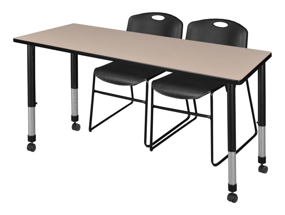 Regency MT7230BEAPCBK44BK Classroom Tables Off-White 4-Person Training Table (72-in W x 34-in H)