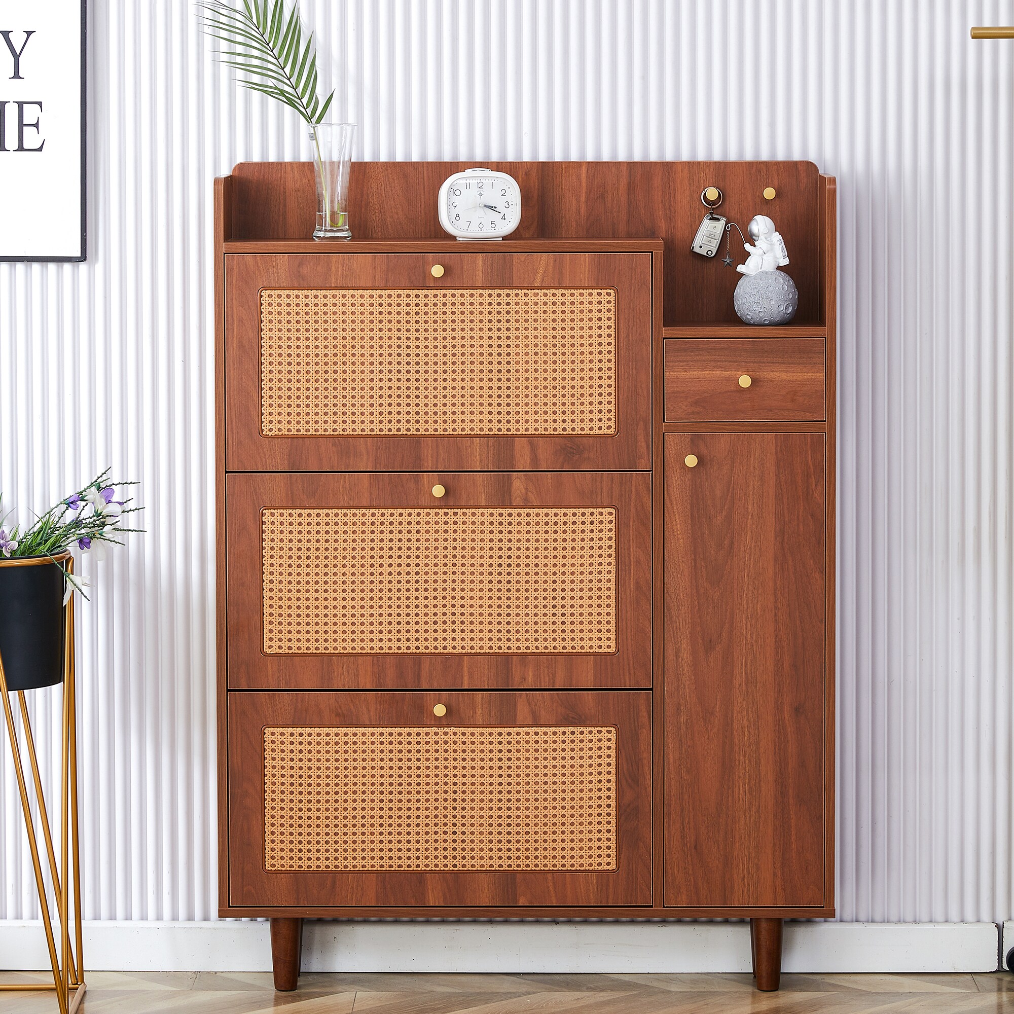 LOVMOR SF-L-W3226P278926 Modern minimalist shoe cabinet suitable for a variety of styles including Nordic and industrial