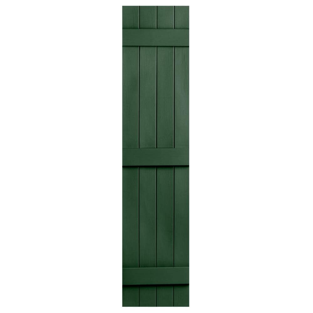 Alpha VNBB4J71GR 14.31-in W x 71-in H Green Paintable Board and Batten Exterior Shutters (2-Pack)